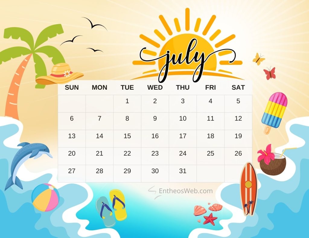 July 2025 Calendar Background July 2025 Calendar Background
