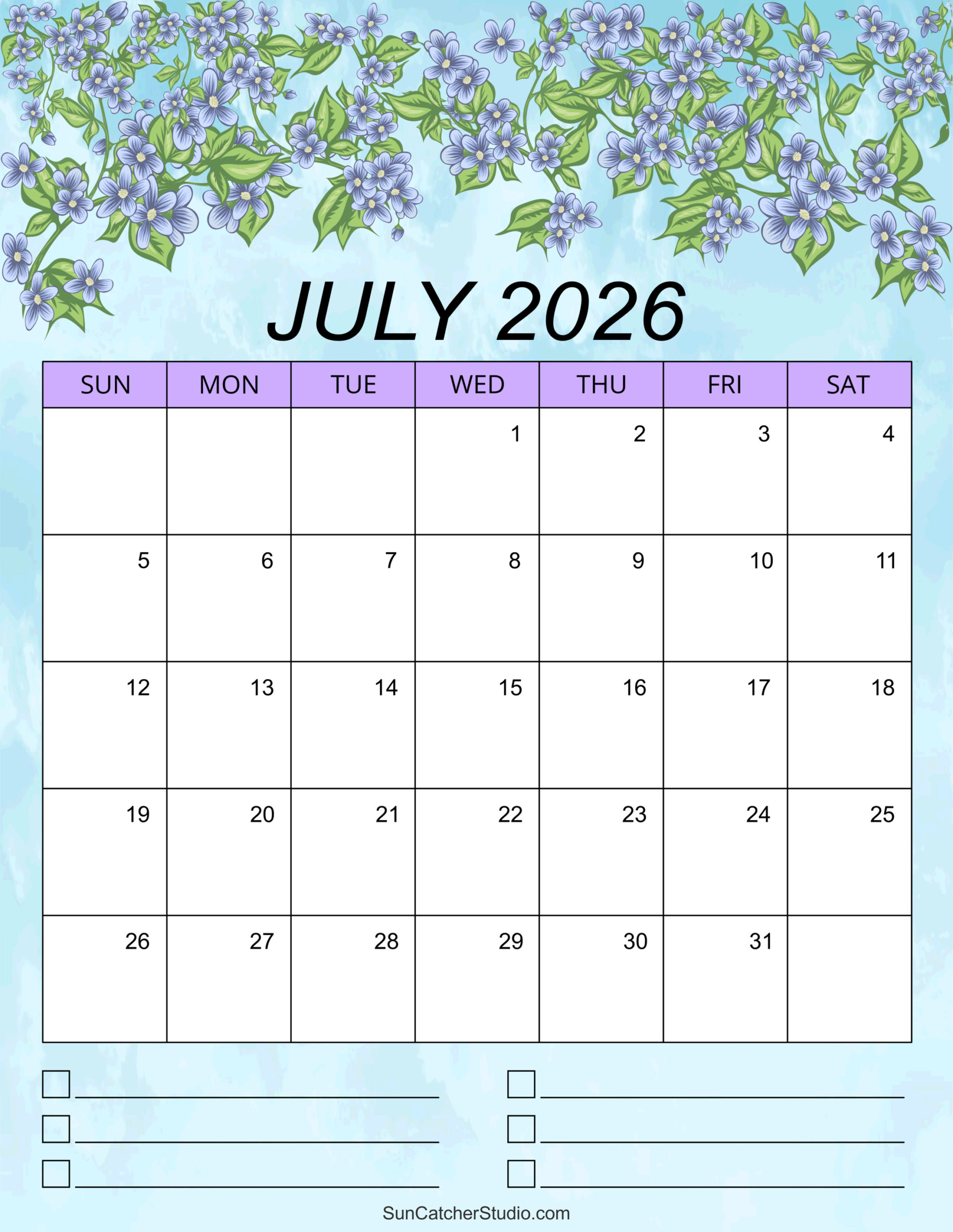 July 2026 Calendar Free Printable Free Printables Lettering 