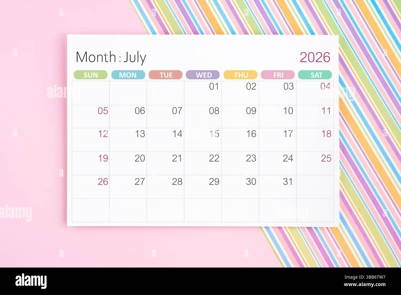Calendar Page July 2026 Calendar Page July 2026