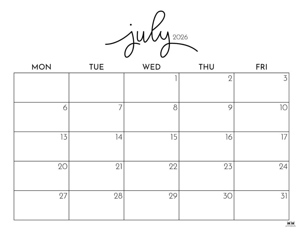 July 2026 Calender