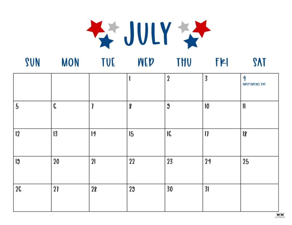Fourth Of July 2026 Calendar