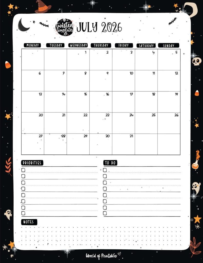 July 2026 Calendars 200 Free Printables World Of Printables