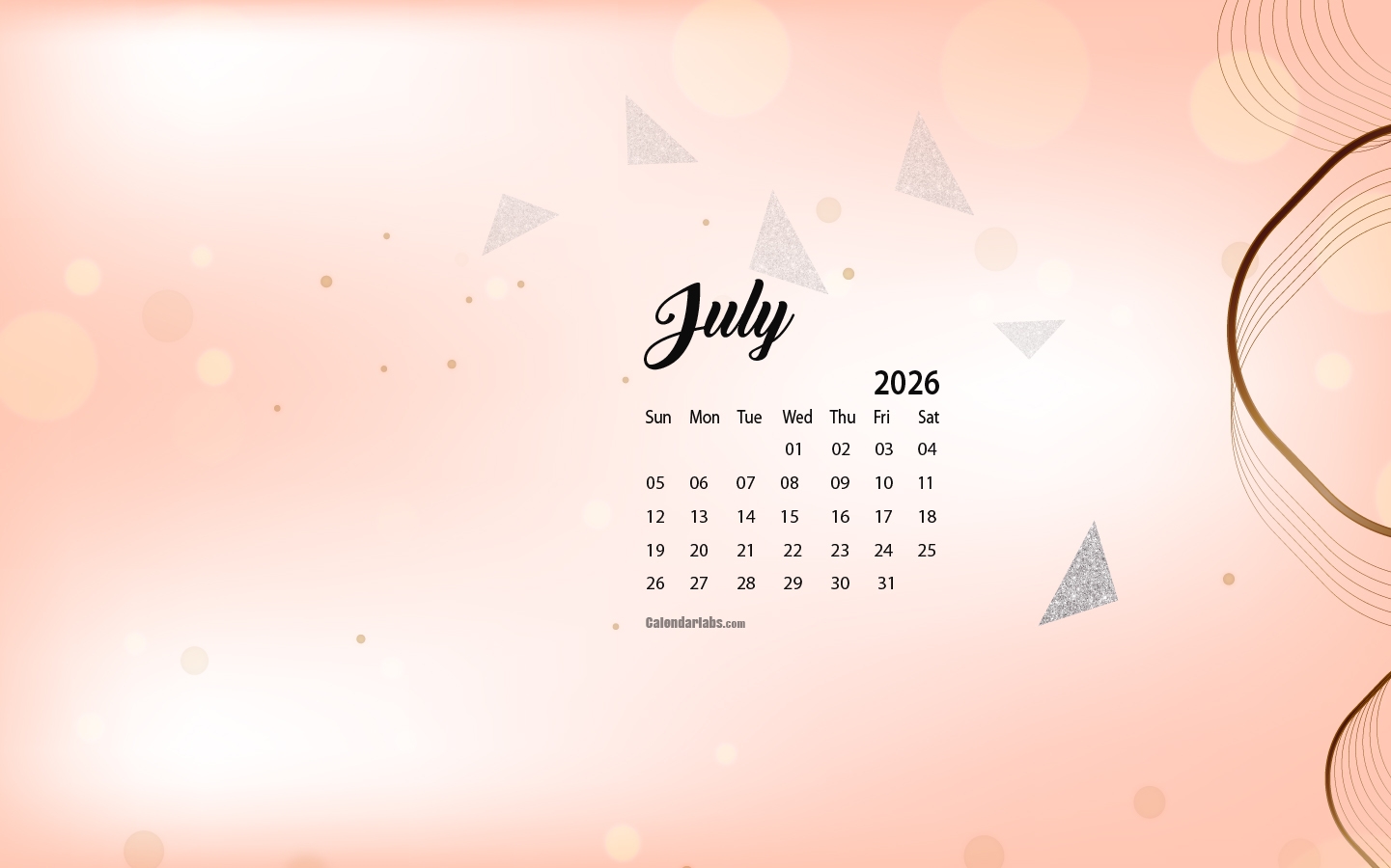 July 2026 Desktop Wallpaper Calendar CalendarLabs