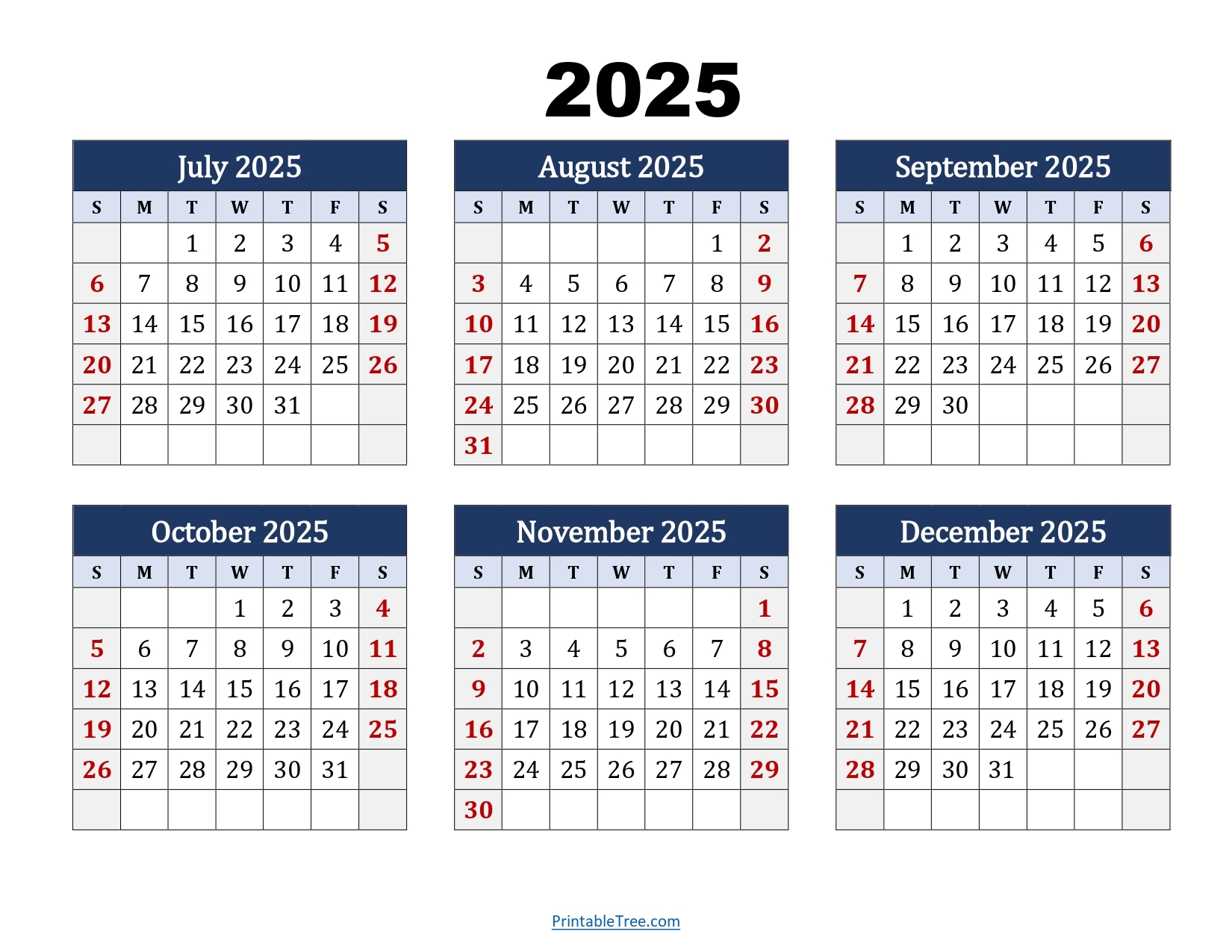 Printable Calendar July 2025 June 2026