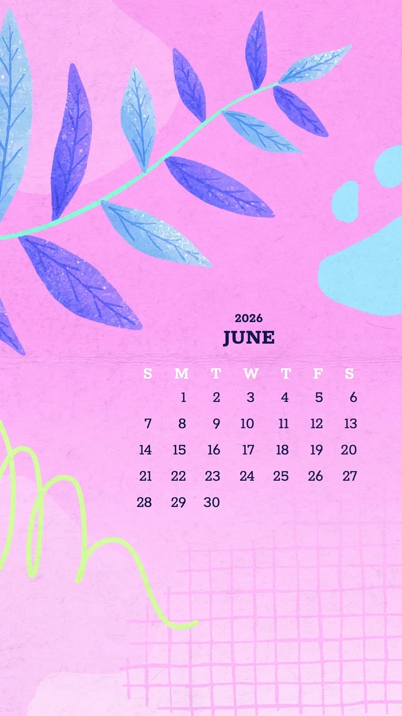 June 2025 Calendar Colorful Illustration Premium Photo 