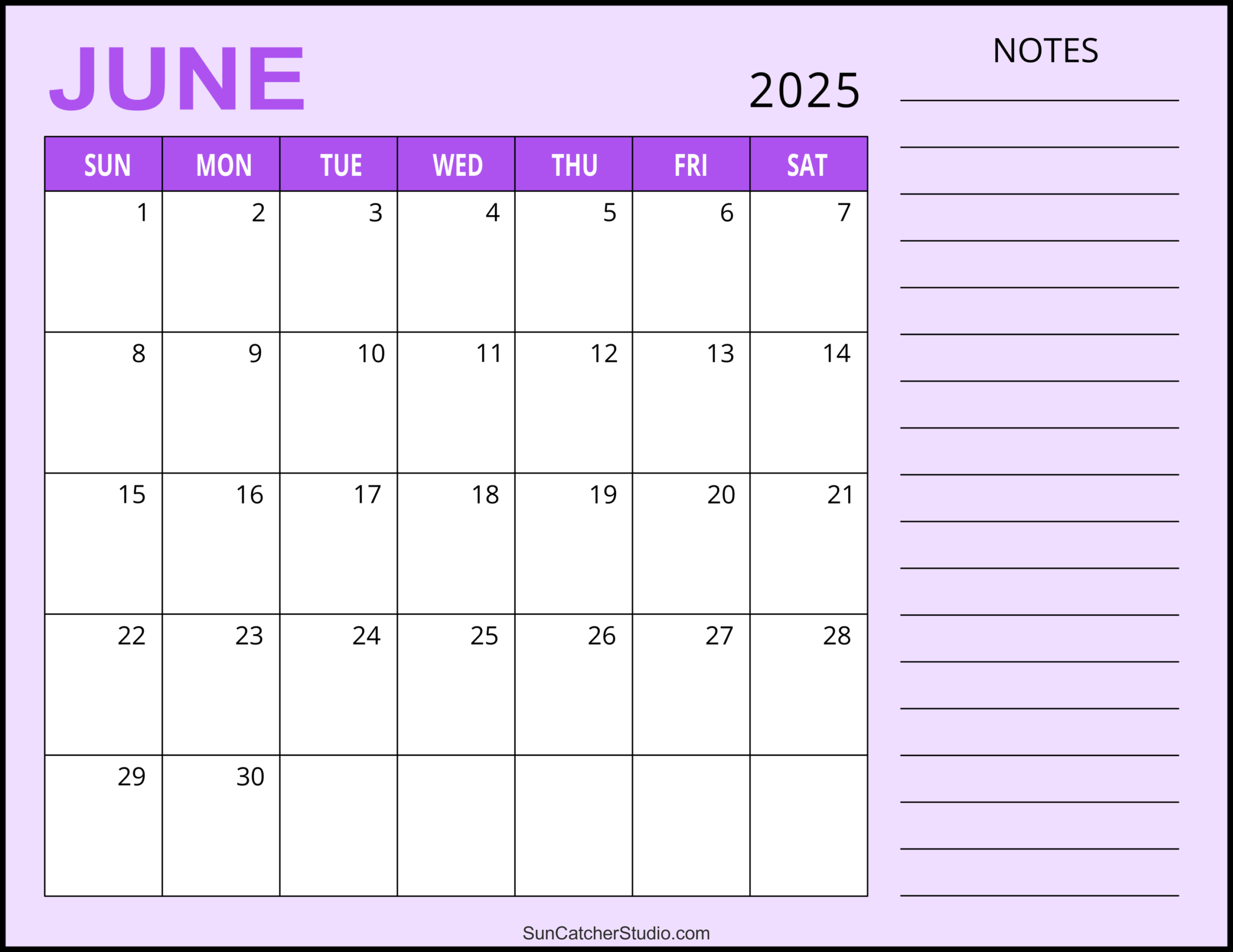 June 2025 Calendar Free Printable Free Printables Lettering 