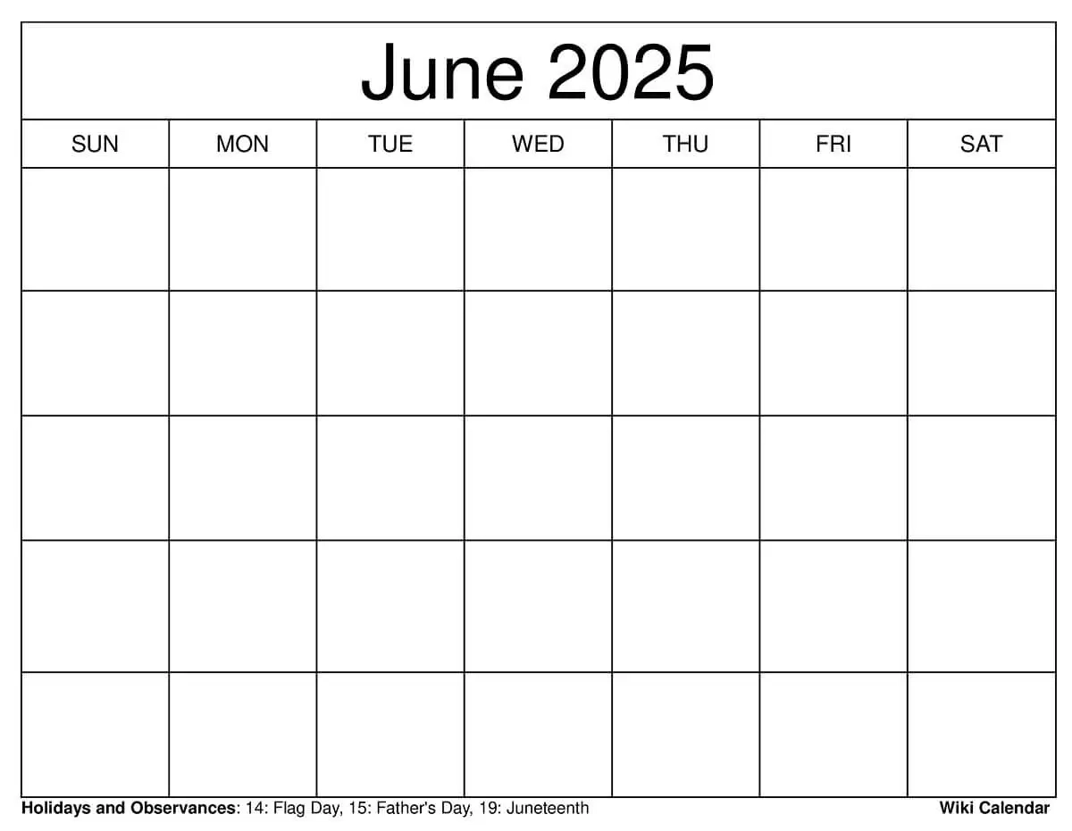 June 2025 Calendar Printable Templates amp More