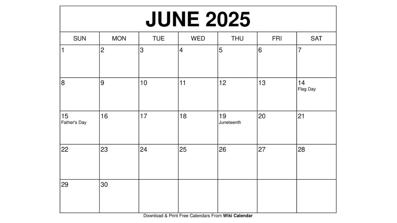 June 2025 Calendar Printable Templates amp More