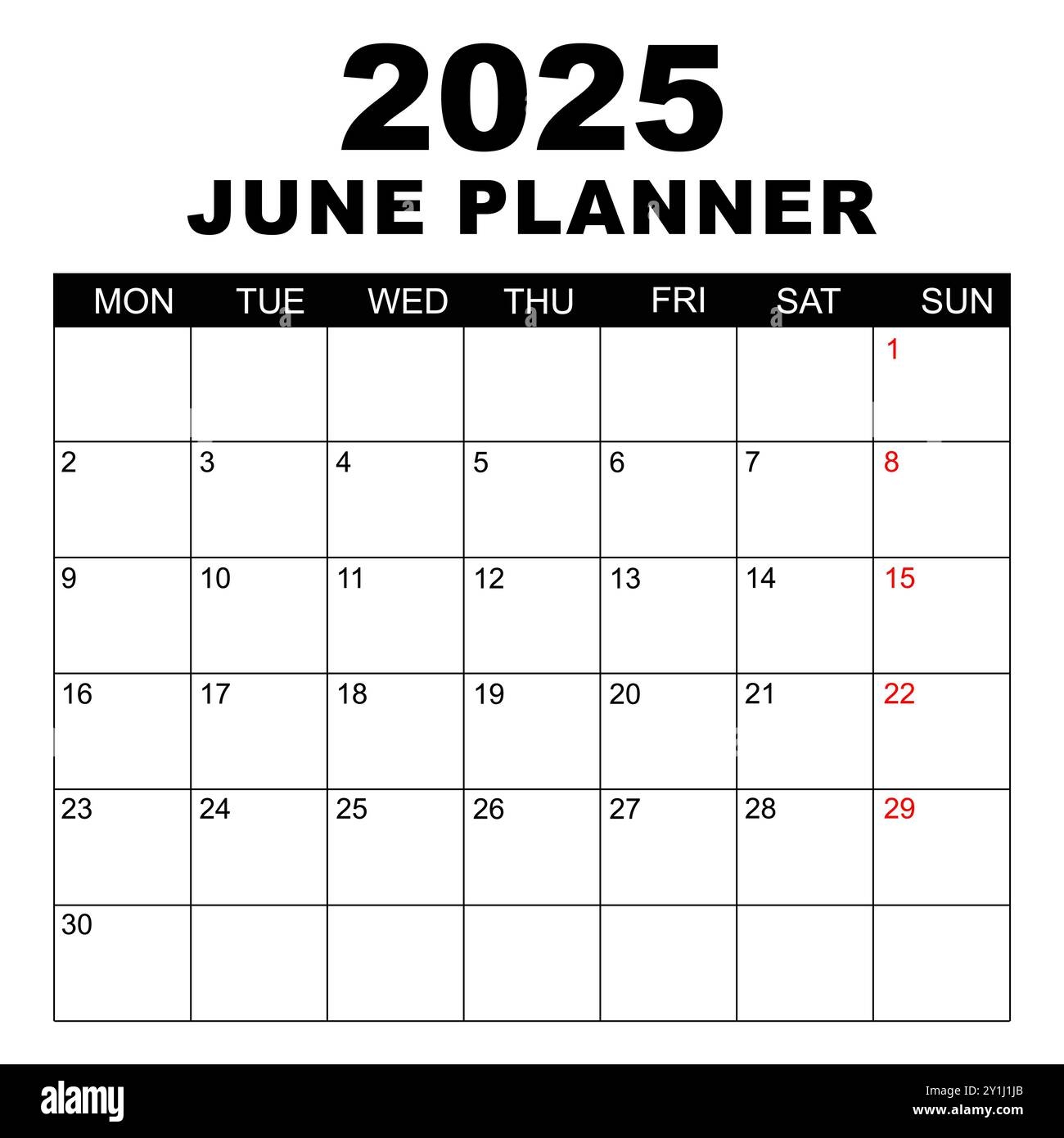 Monthly Calendar Printable June 2025