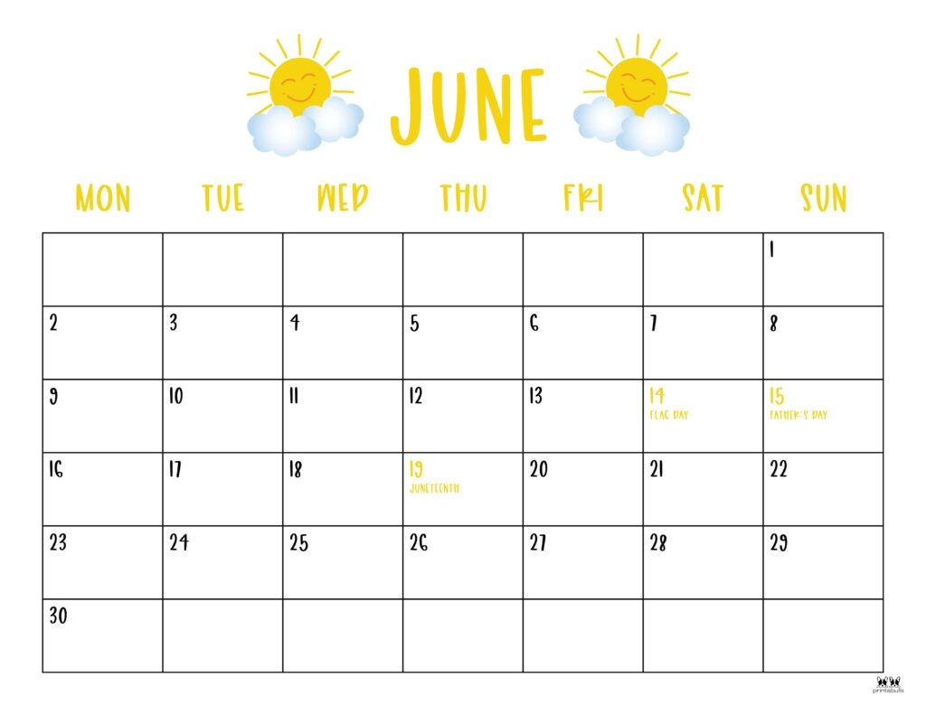 June 2025 Calendar Printable Pdf