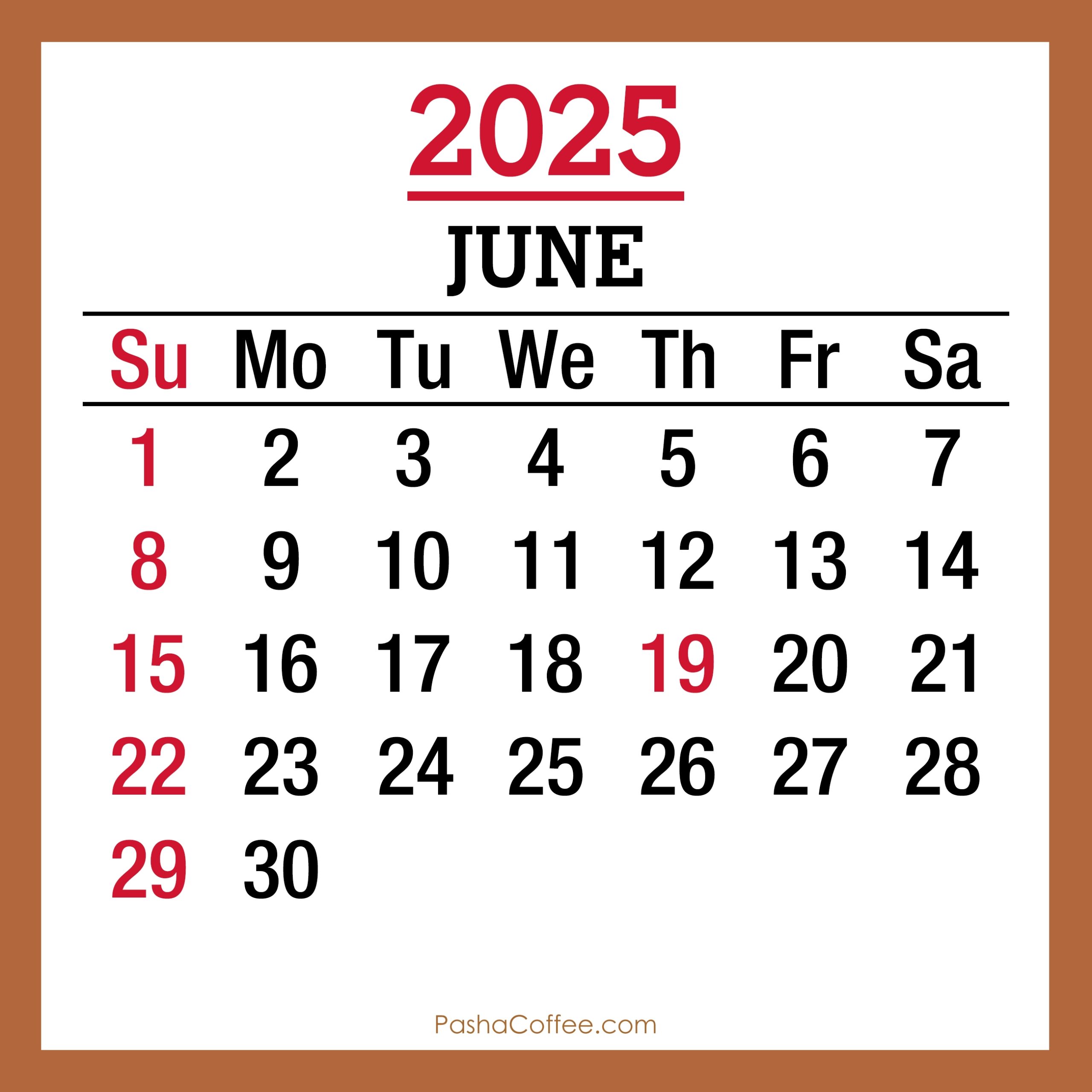 June 2025 Pdf Calendar