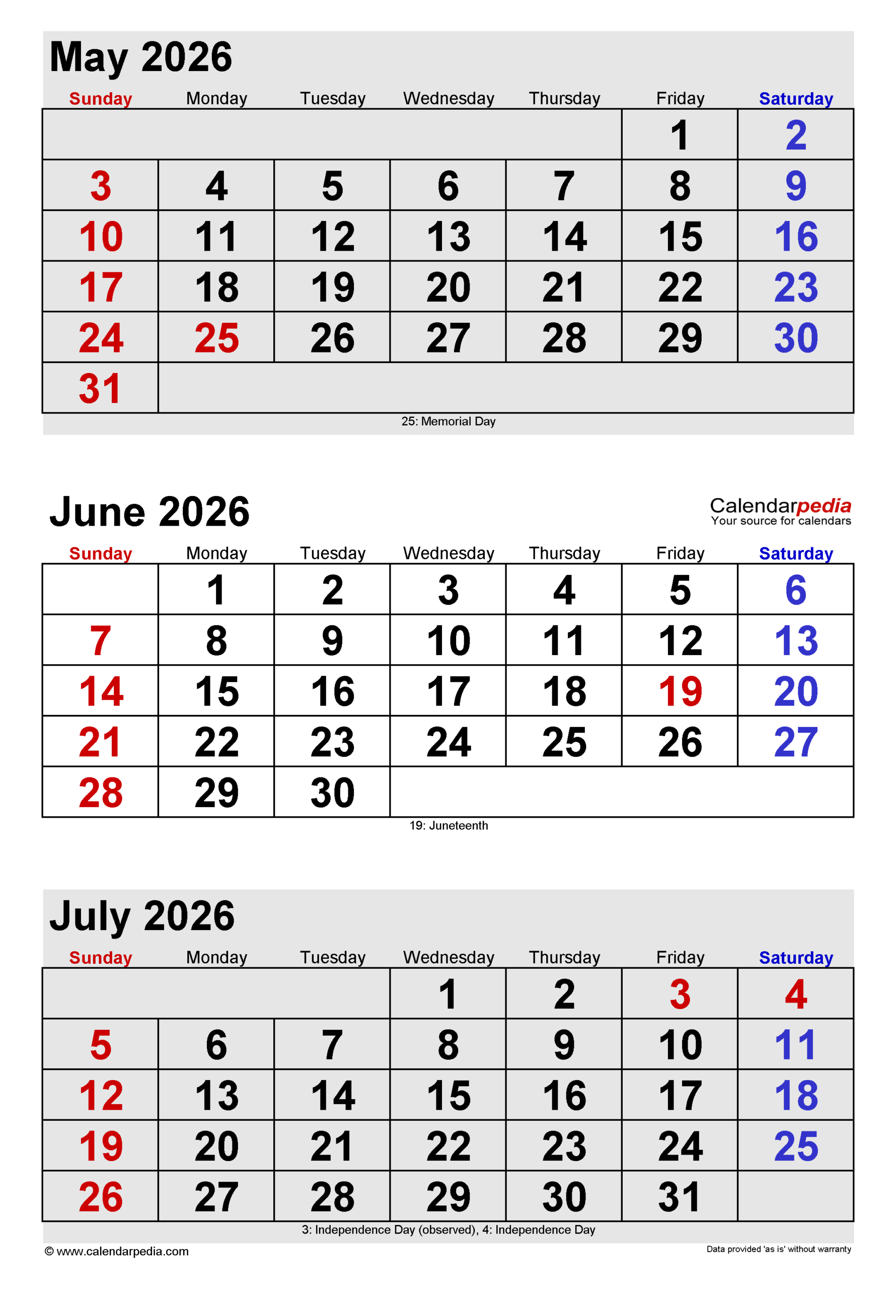 June/July 2026 Calendar
