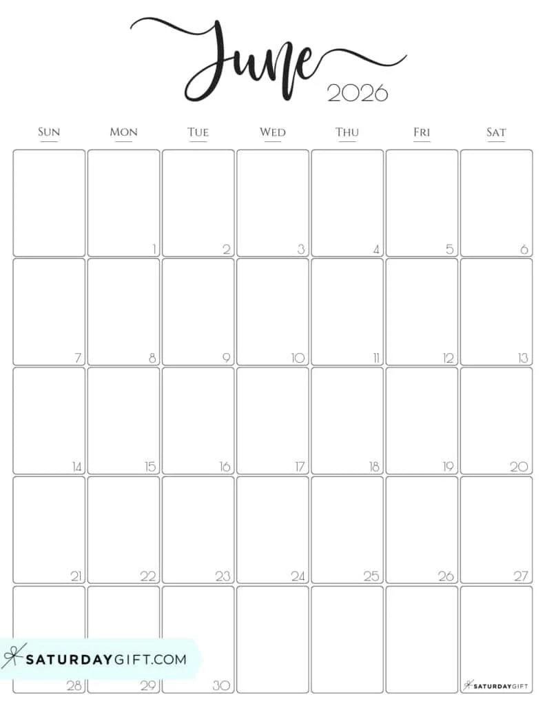 June 2026 Calendars 23 Cute amp FREE Printables
