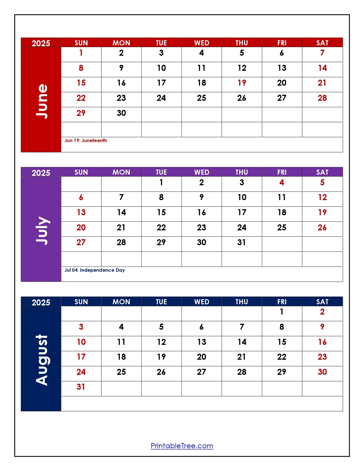 June To August 2025 Calendar Printable PDF Three Months Calendar June To August 2025 Calendar Printable PDF Three Months Calendar