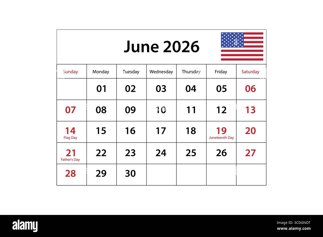 Kalender 2026 Stock Vektorgrafiken Kaufen Alamy