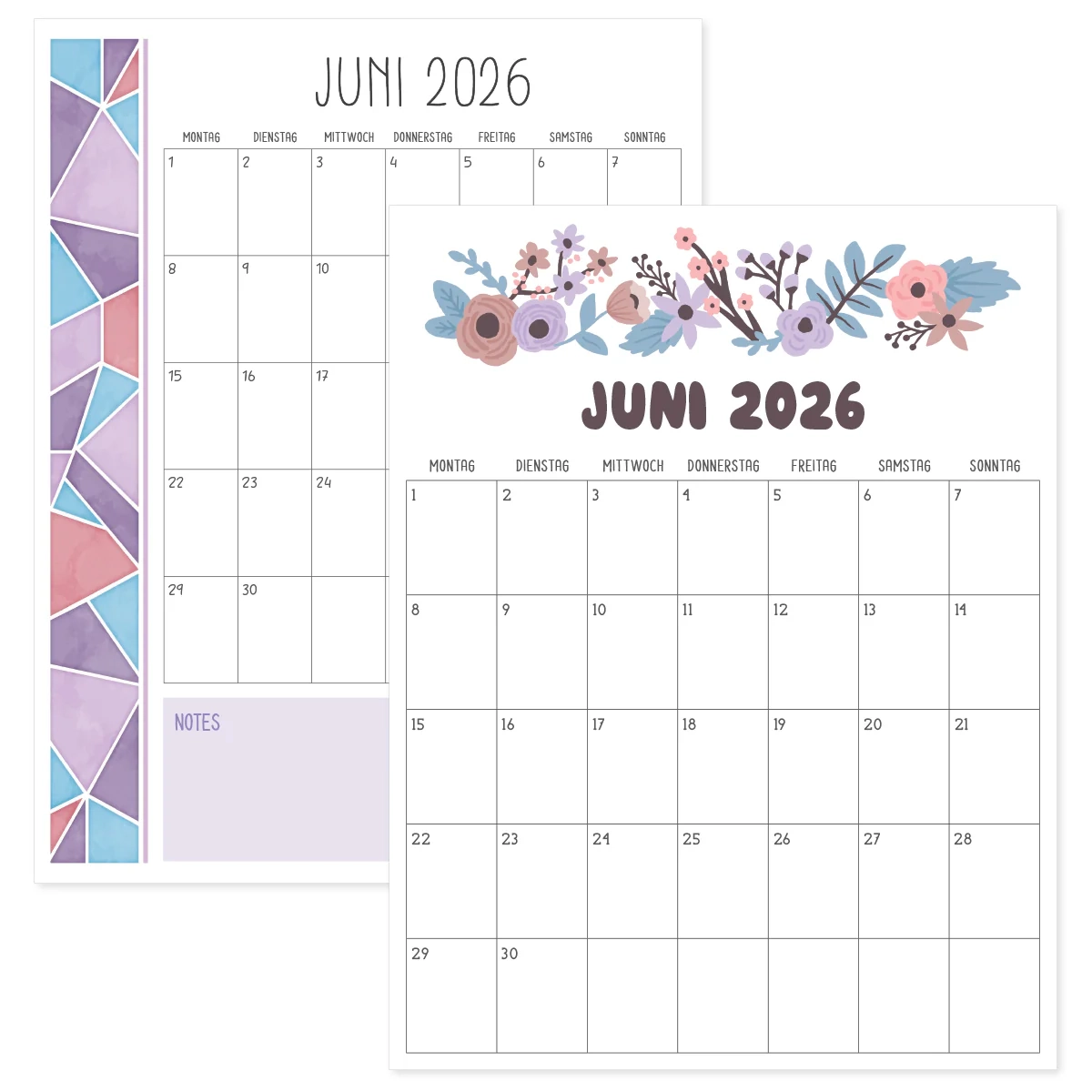 Kalender Juni 2026 Zum Ausdrucken PDF Vorlage