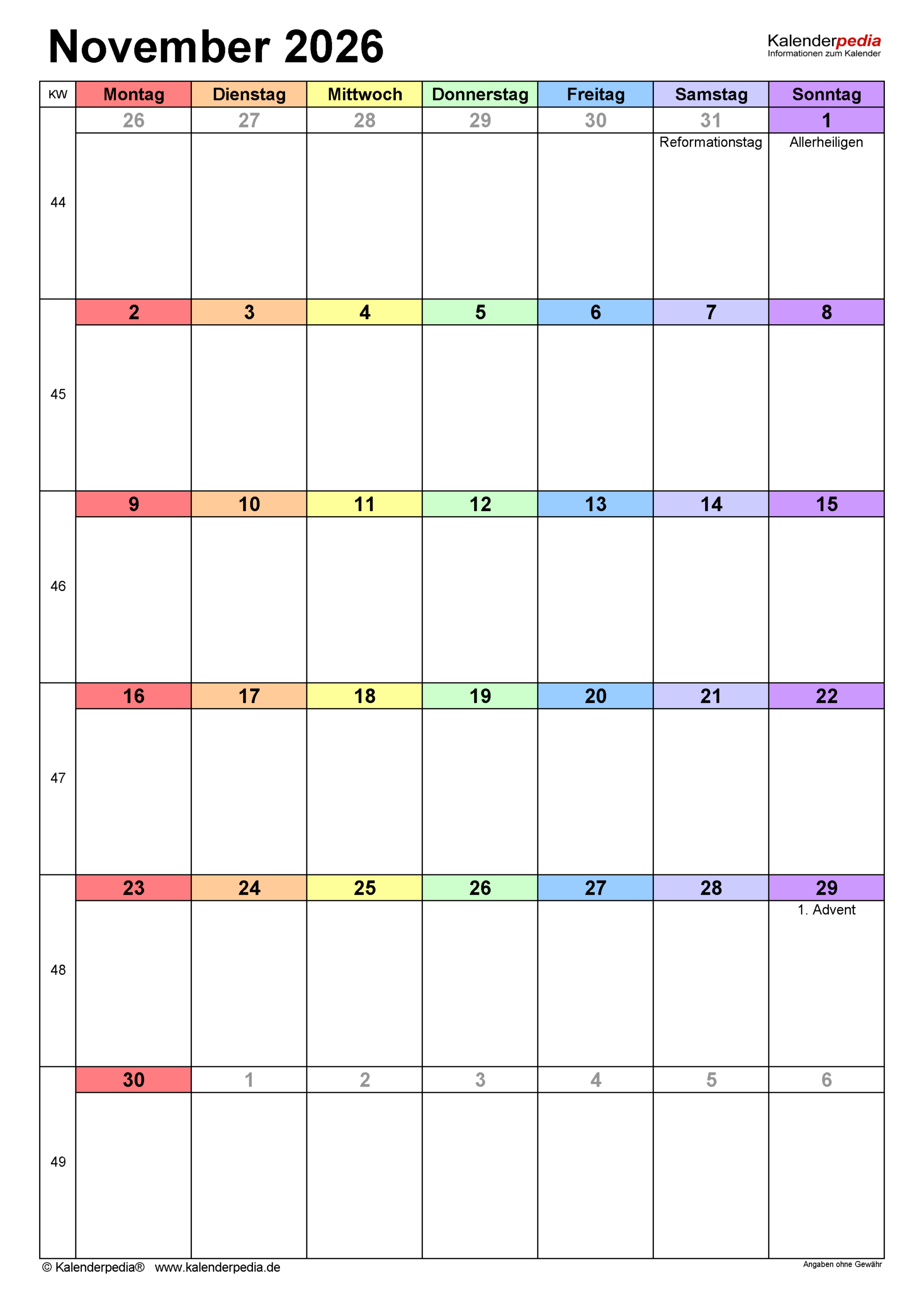 November 2026 Calendar Printable Wiki November 2026 Calendar Printable Wiki