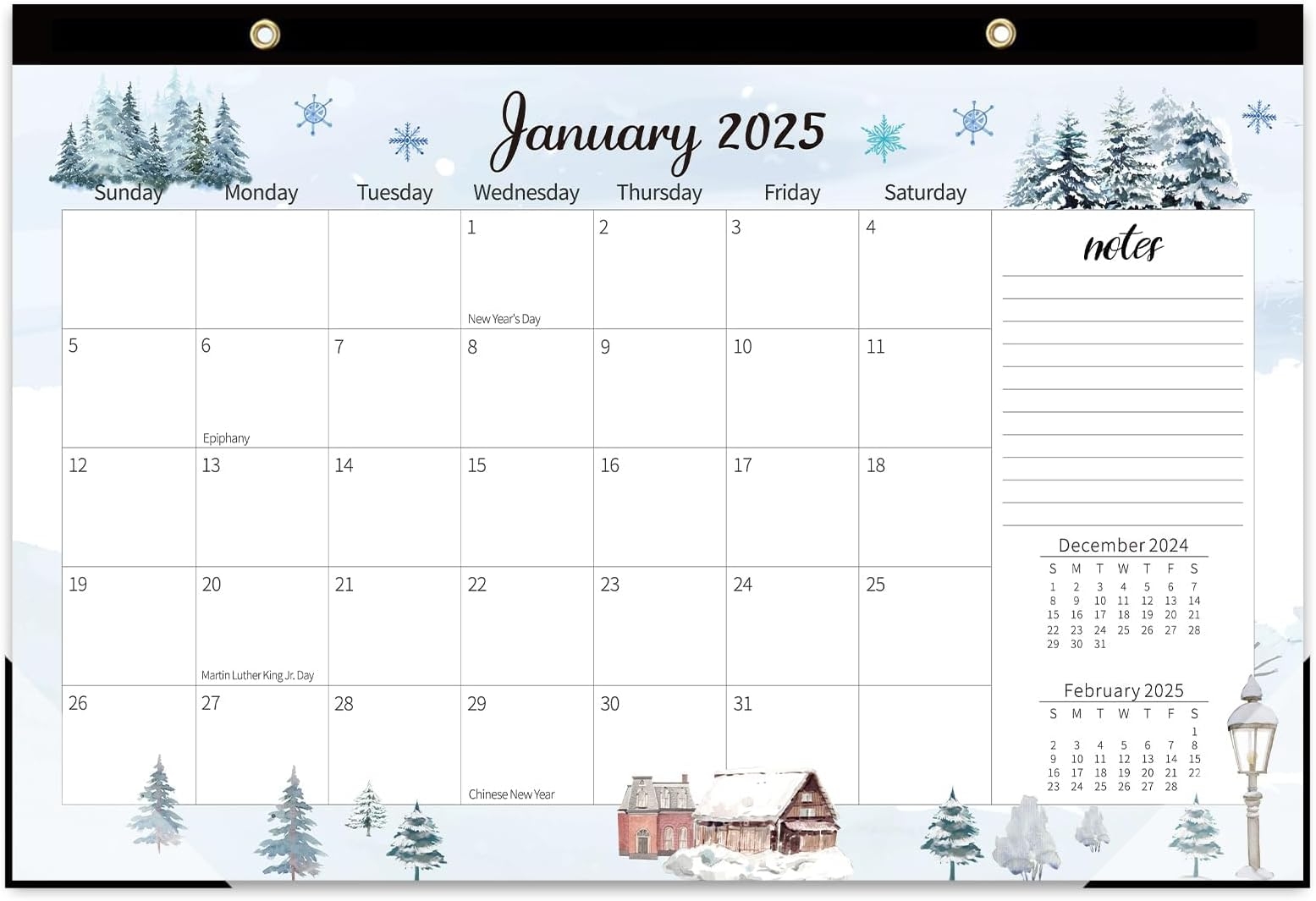 Large 17x12 Inch Monthly Desk Calendar With Waterproof Cover 2026 