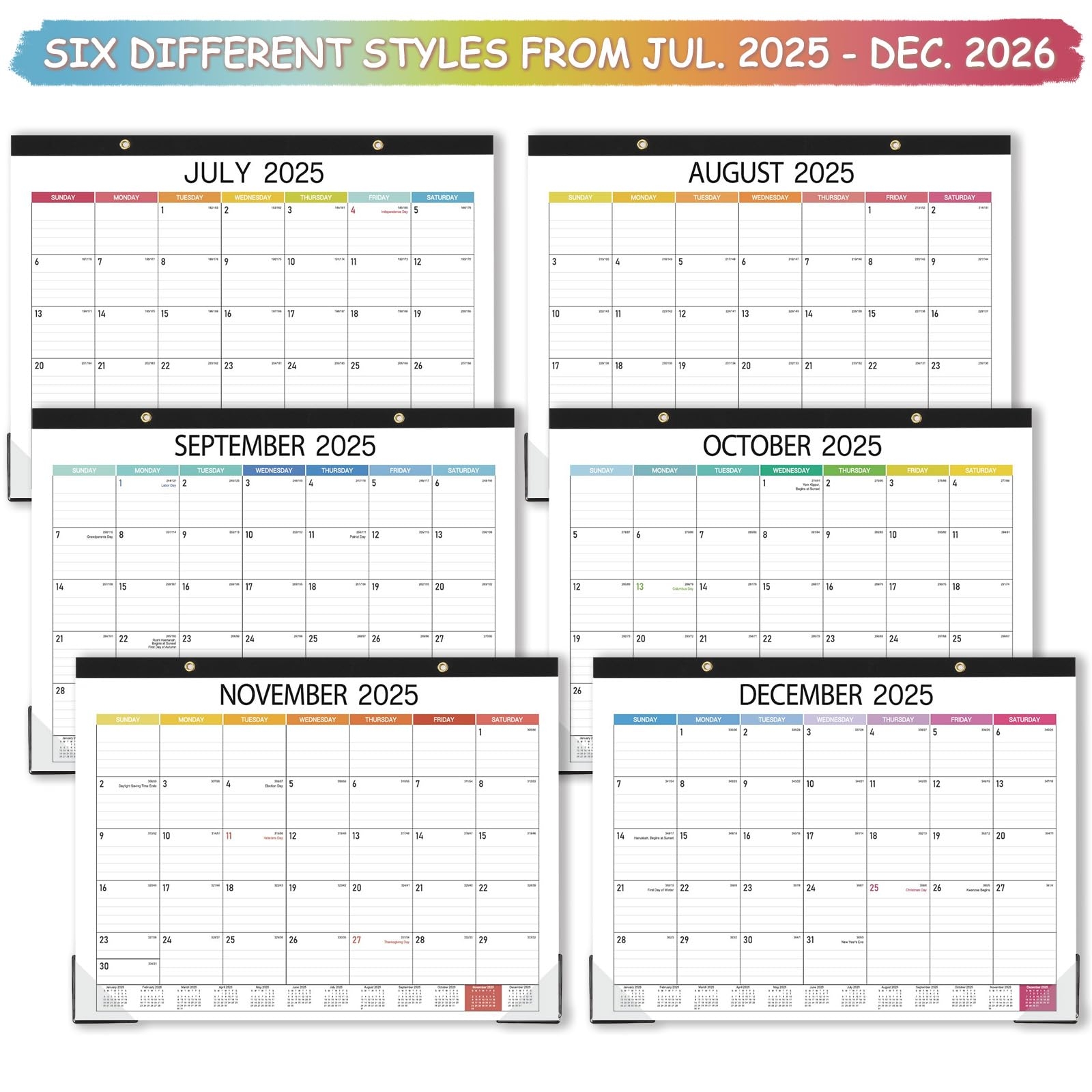 Large Desk Calendar 2025 2026 2025 2026 Desk Calendar 18 Month 