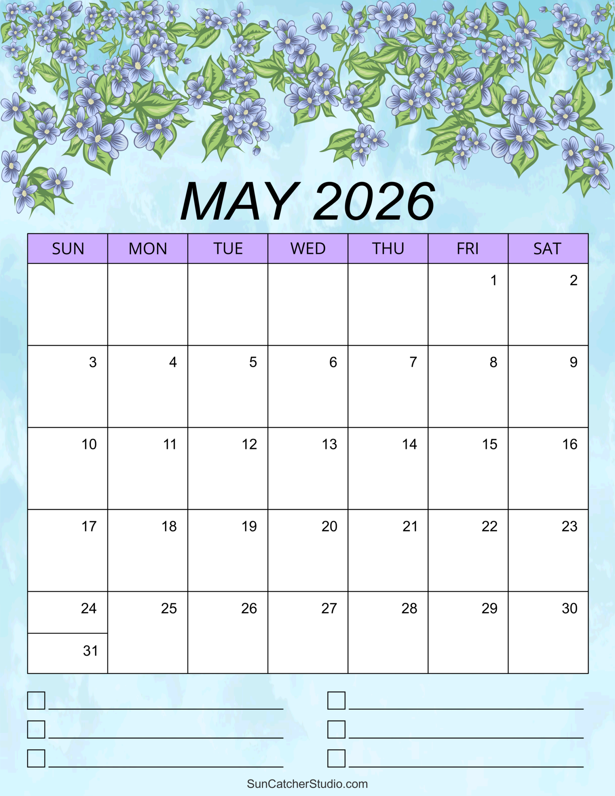 May 2026 Blank Calendar