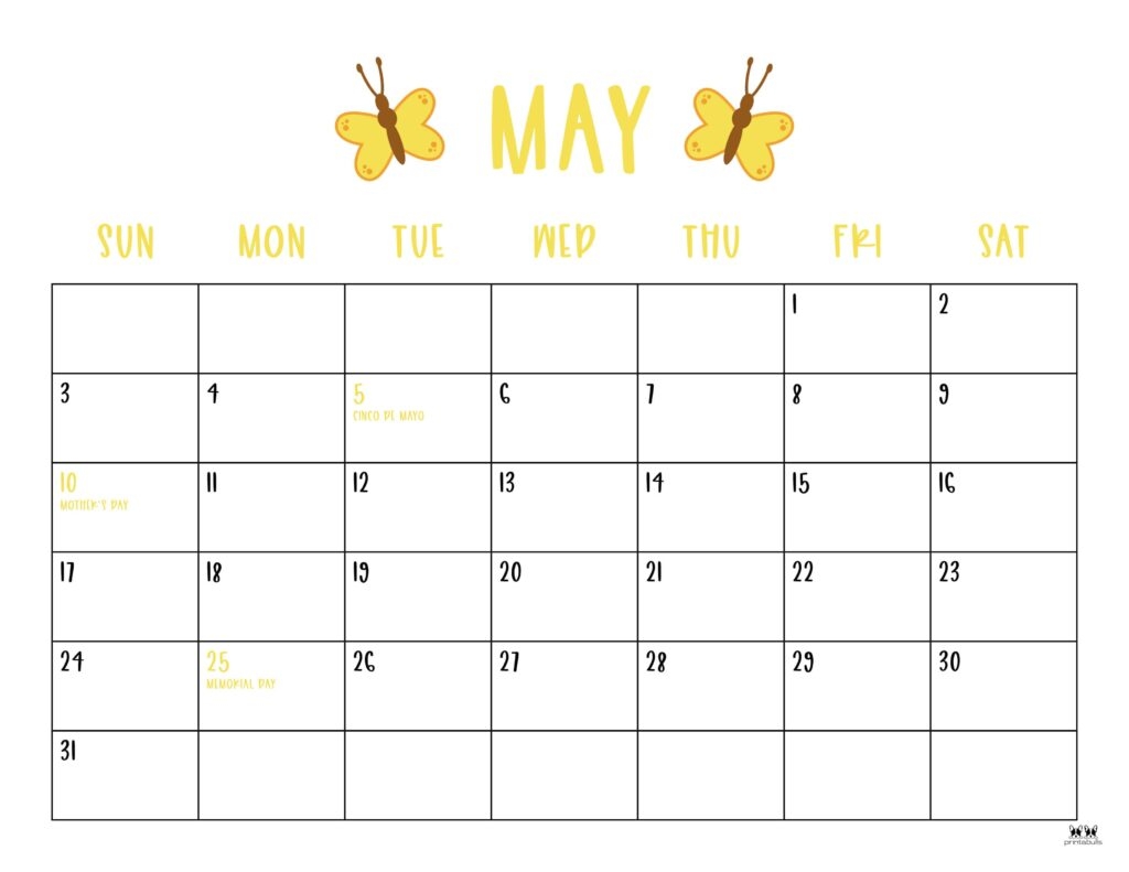 Blank Summer Calendar 2026 Free Printable