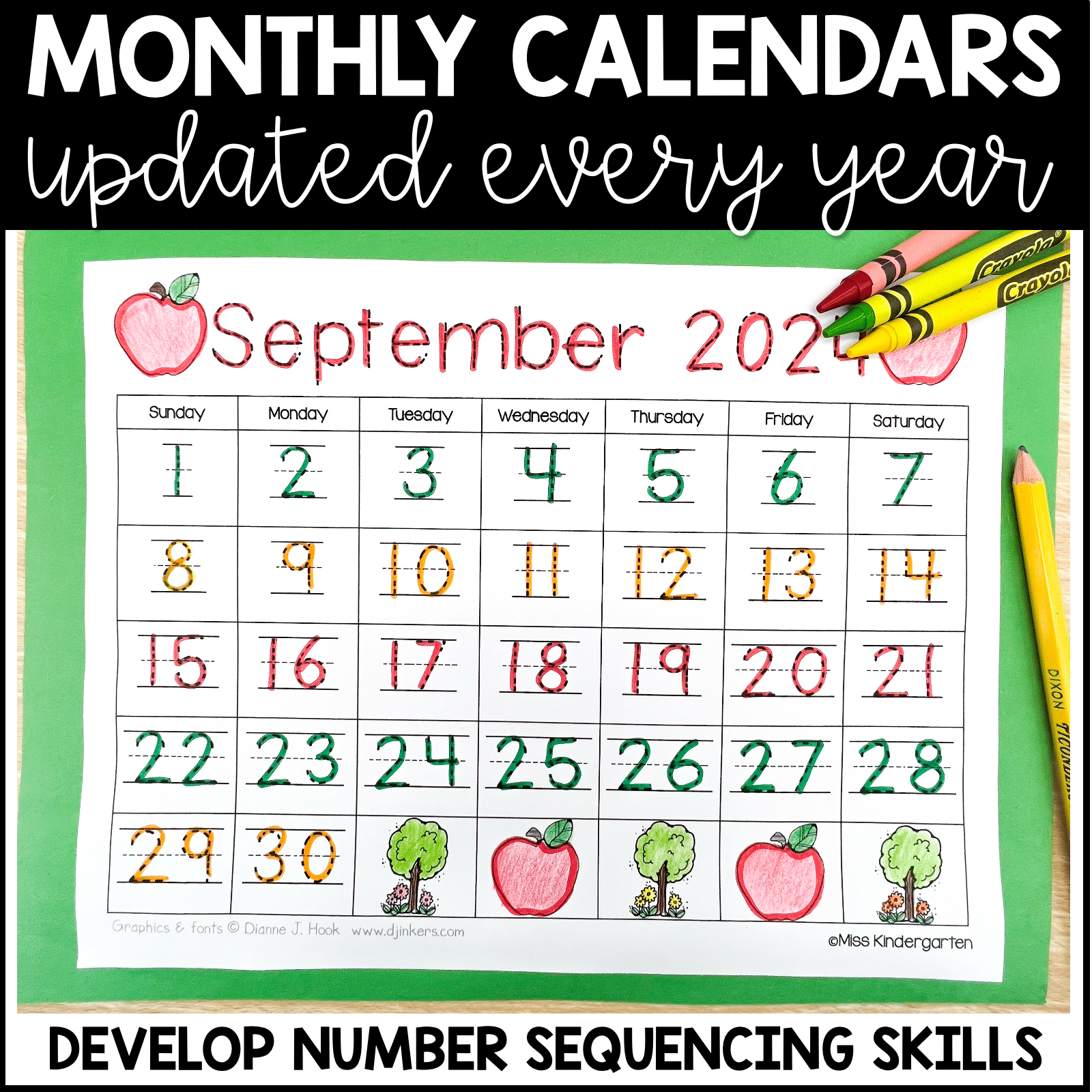 Monthly Editable Calendar Templates 2025 amp 2026 Plus Yearly Updates Miss Kindergarten