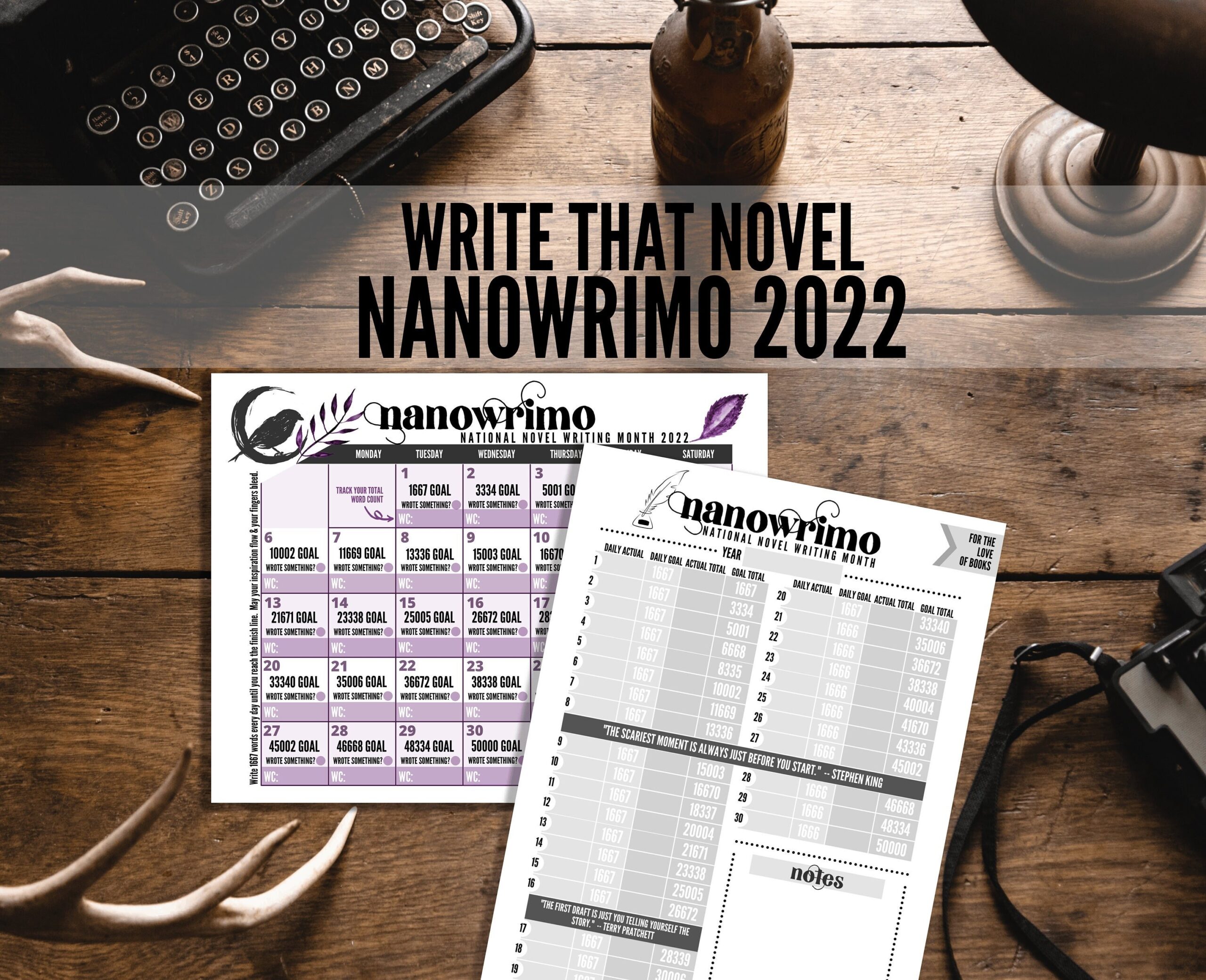 Nanowrimo 2022 Printable Nanowrimo Writing Tracker Writing 