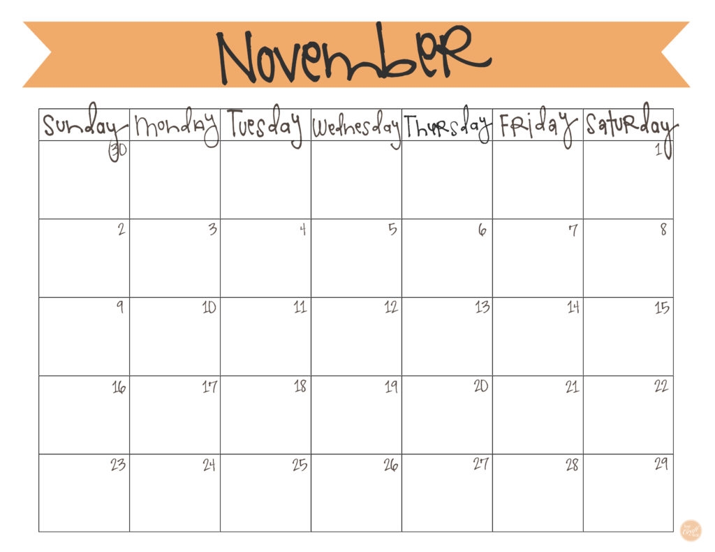 November 2014 Calendar Free Printable Live Craft Eat