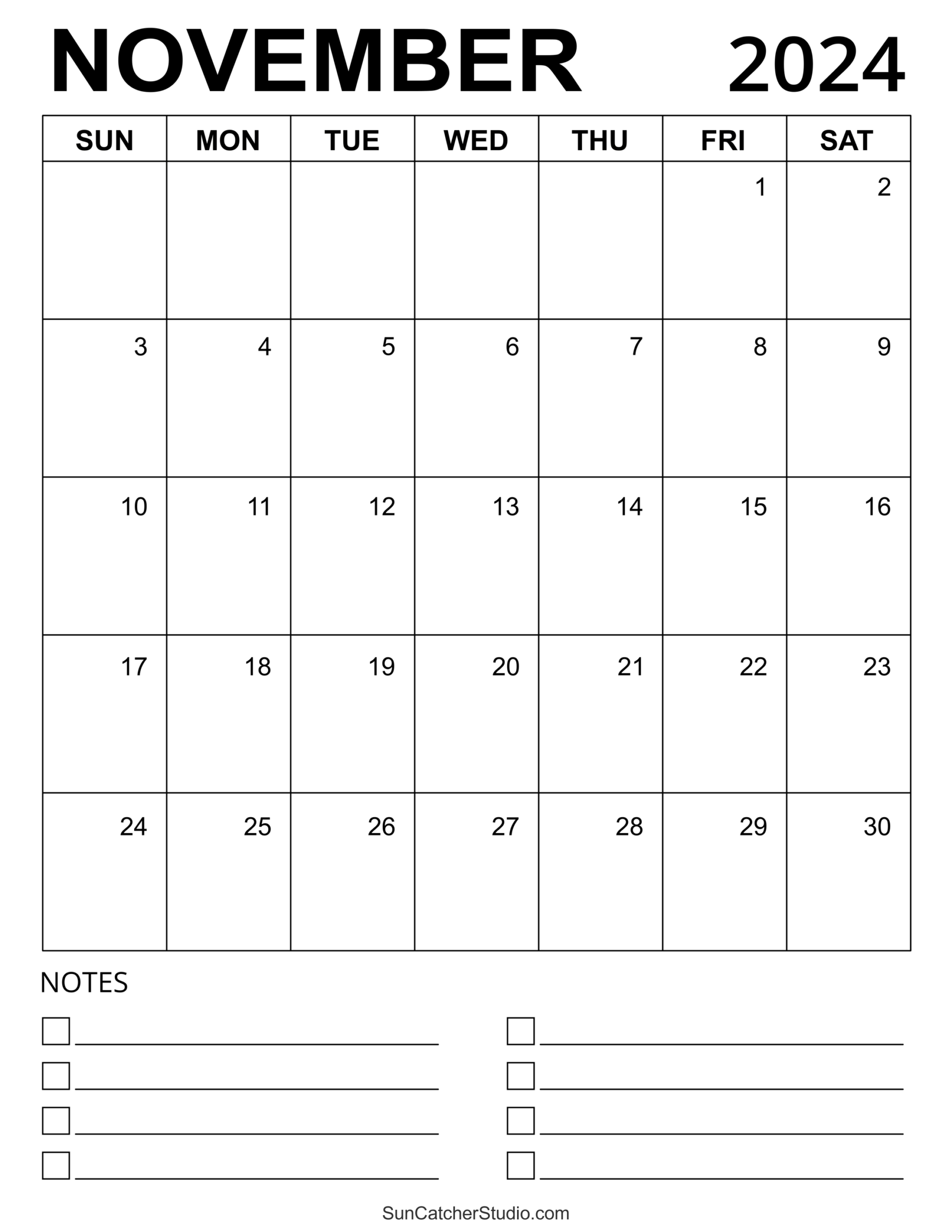 November 2024 Calendar Free Printable Free Printables 