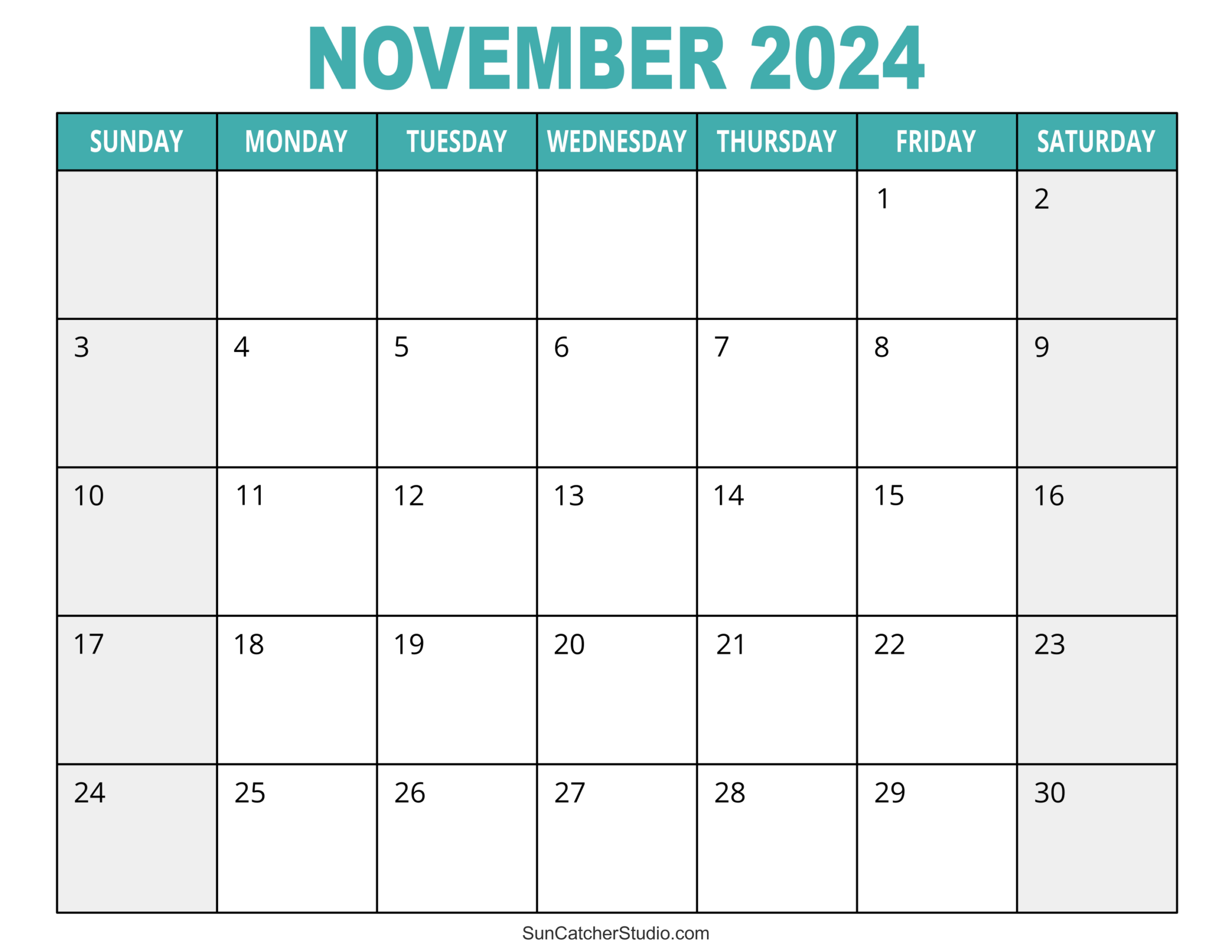 November 2024 Calendar Free Printable Free Printables 