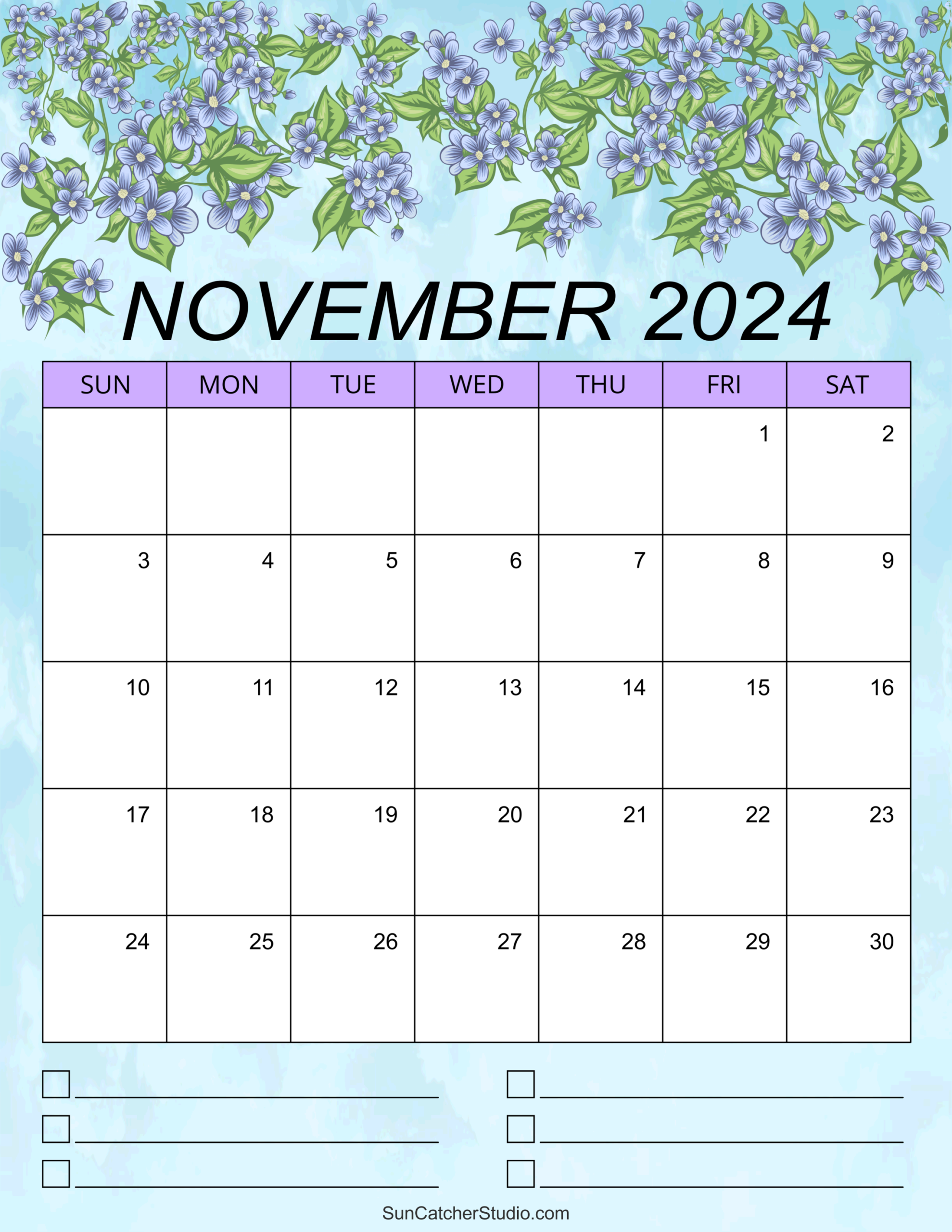 November Portrait Calendar Printable November Portrait Calendar Printable