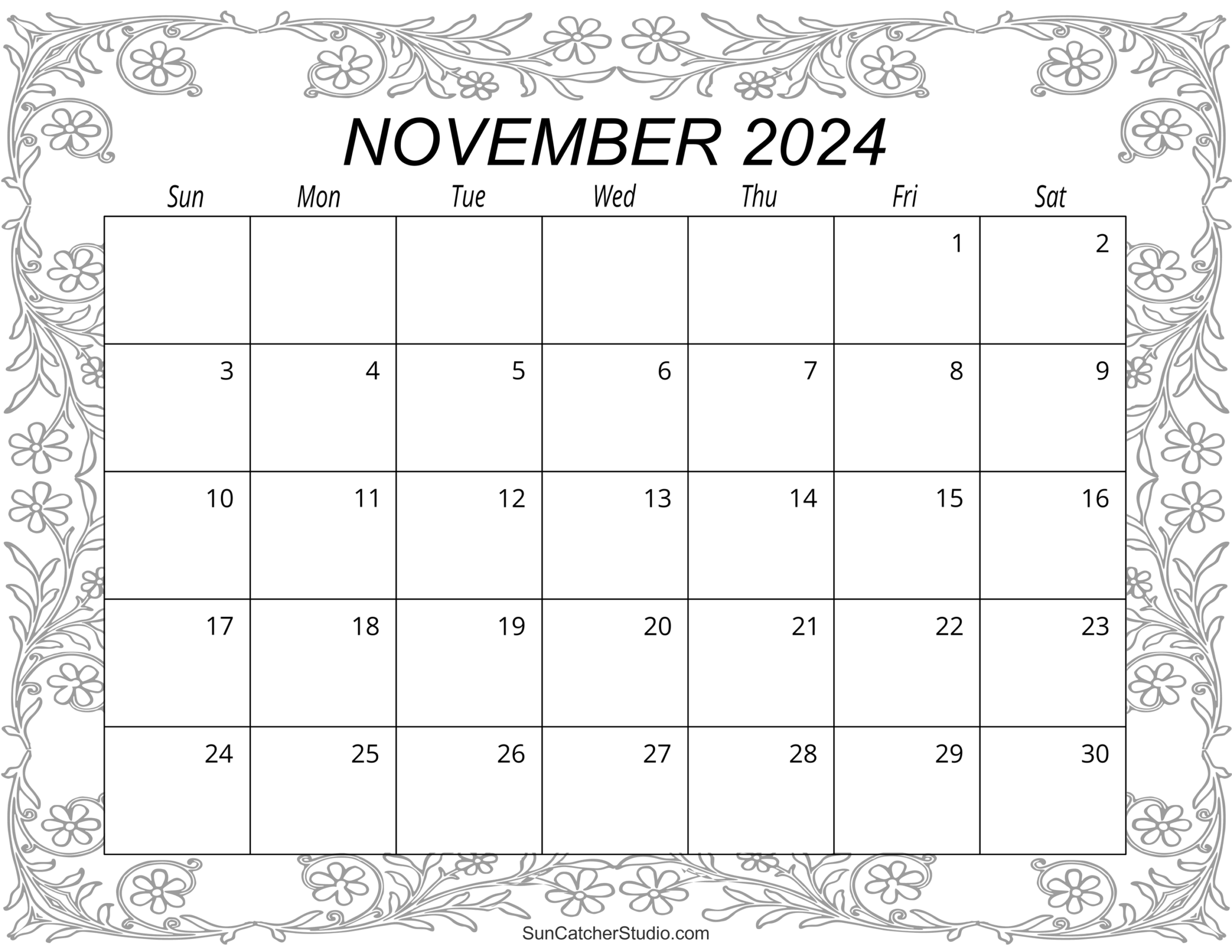 November 2024 Calendar Free Printable Free Printables 