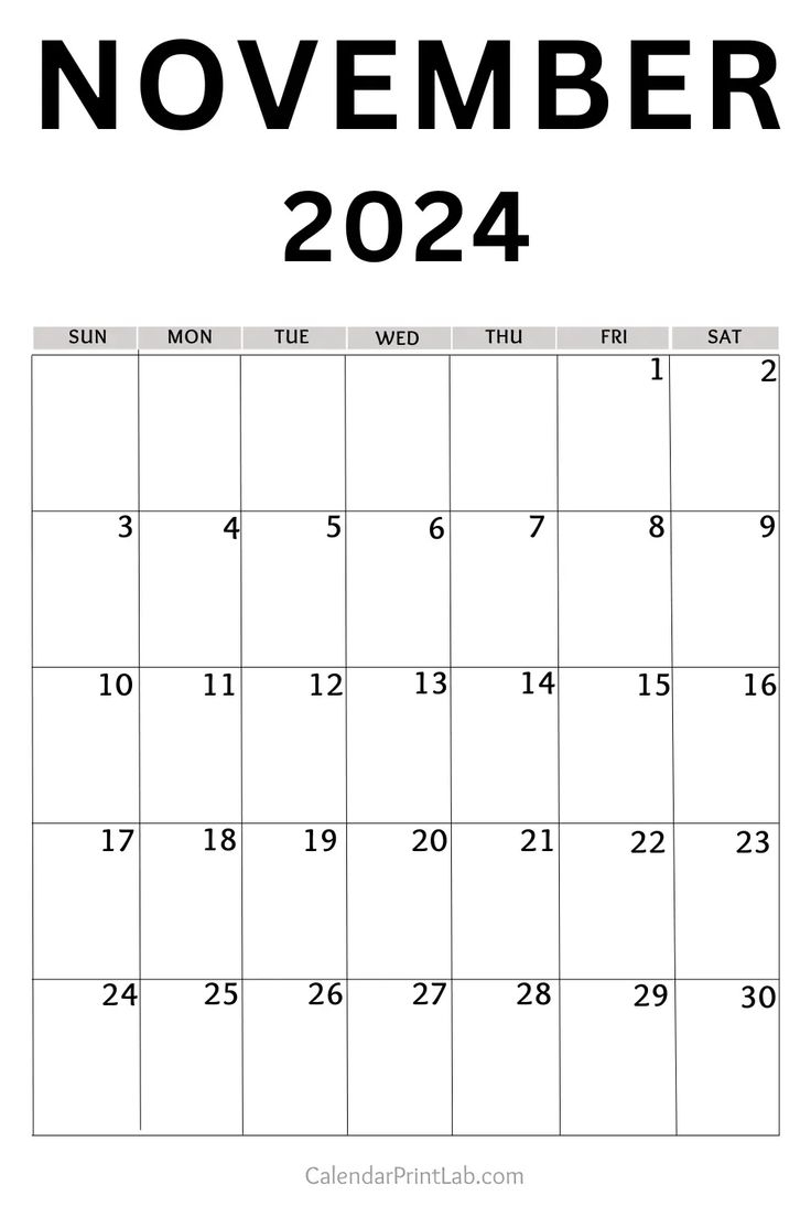 November 2024 Calendar Printable