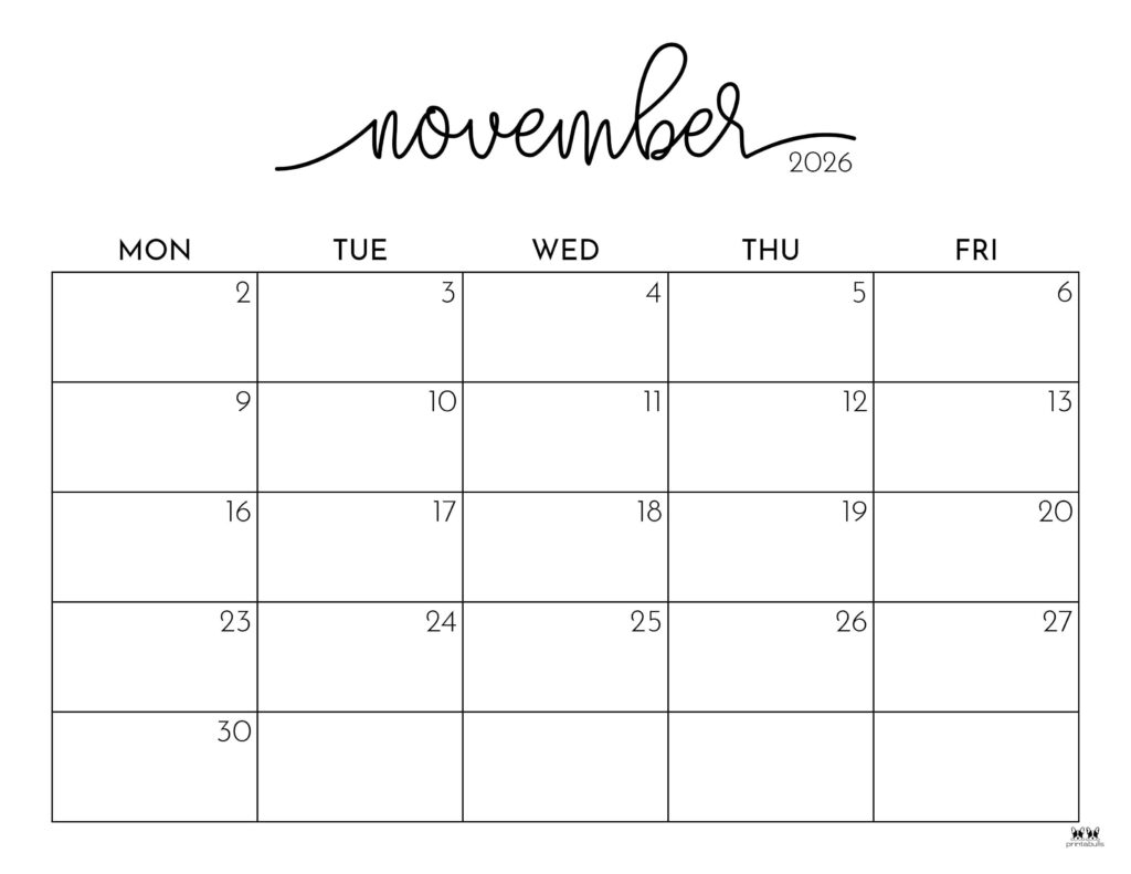November 2026 Turkey Calendar Printable