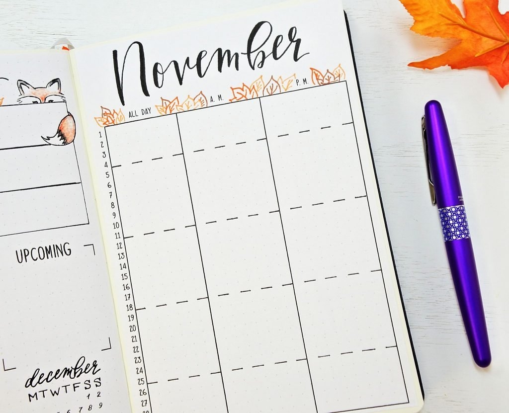 November Bullet Journal Setup With Free Printables 