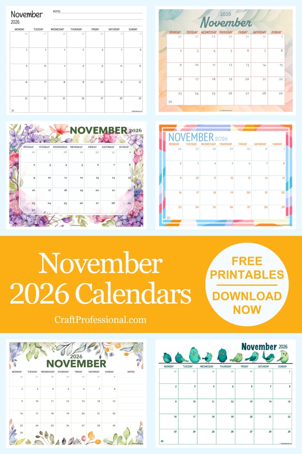 November 2026 Printable Calendar Fantastic Beasts November 2026 Printable Calendar Fantastic Beasts