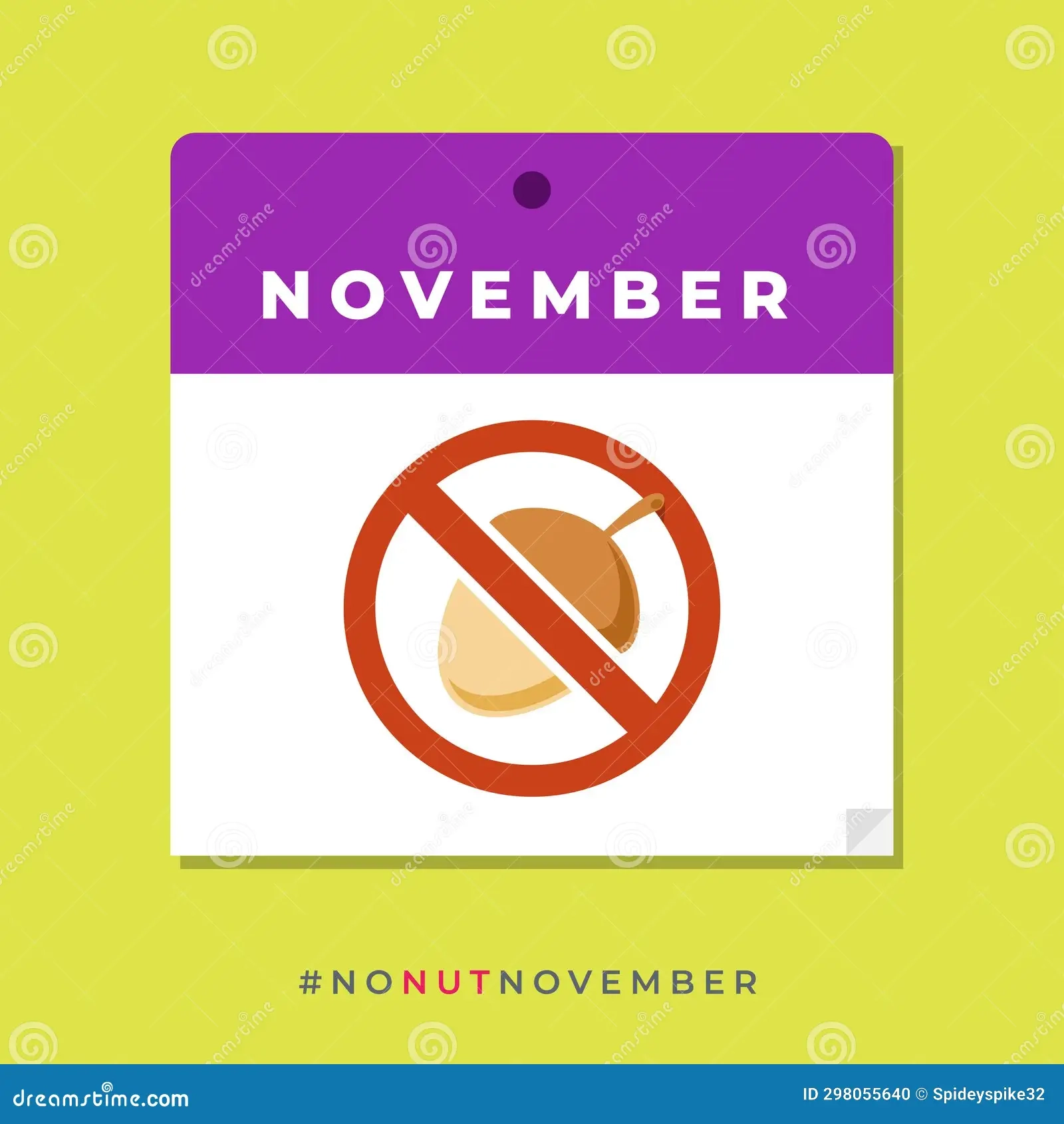 November Calendar Featuring A Warning Sign For No Nut Stock 