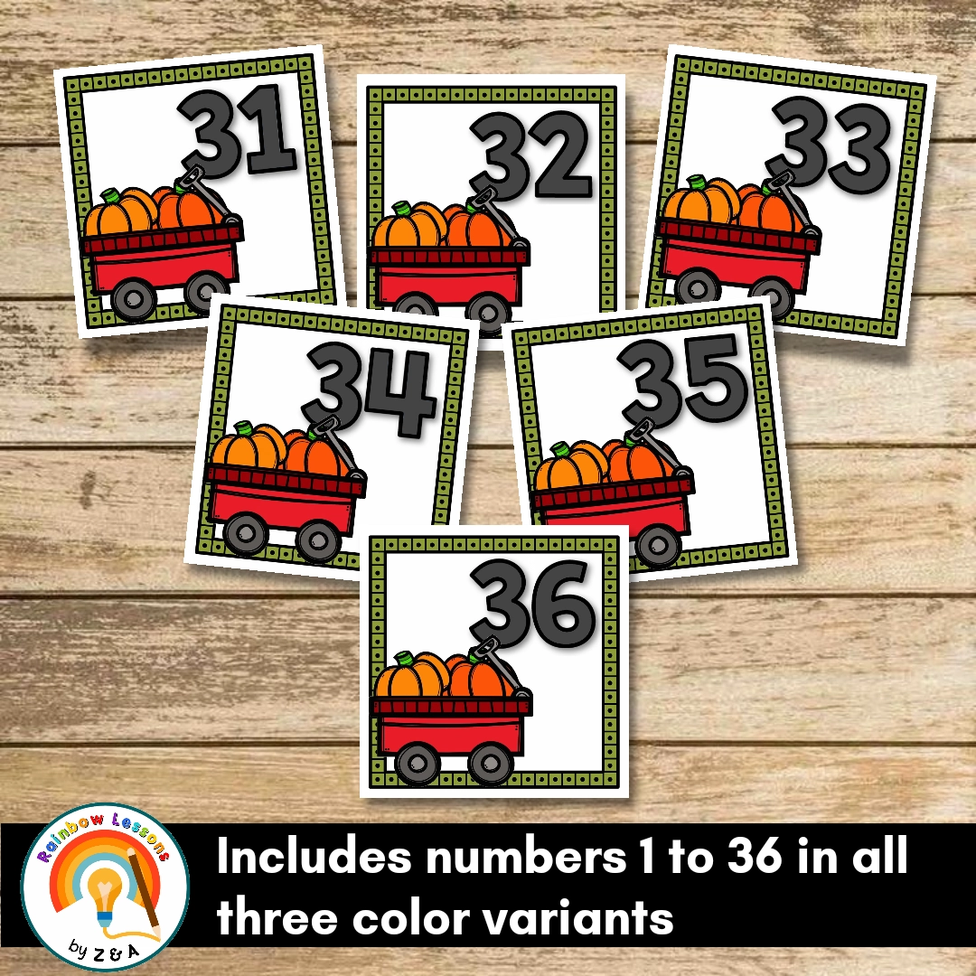 November Calendar Numbers Fall Calendar Number Cards Amped Up 