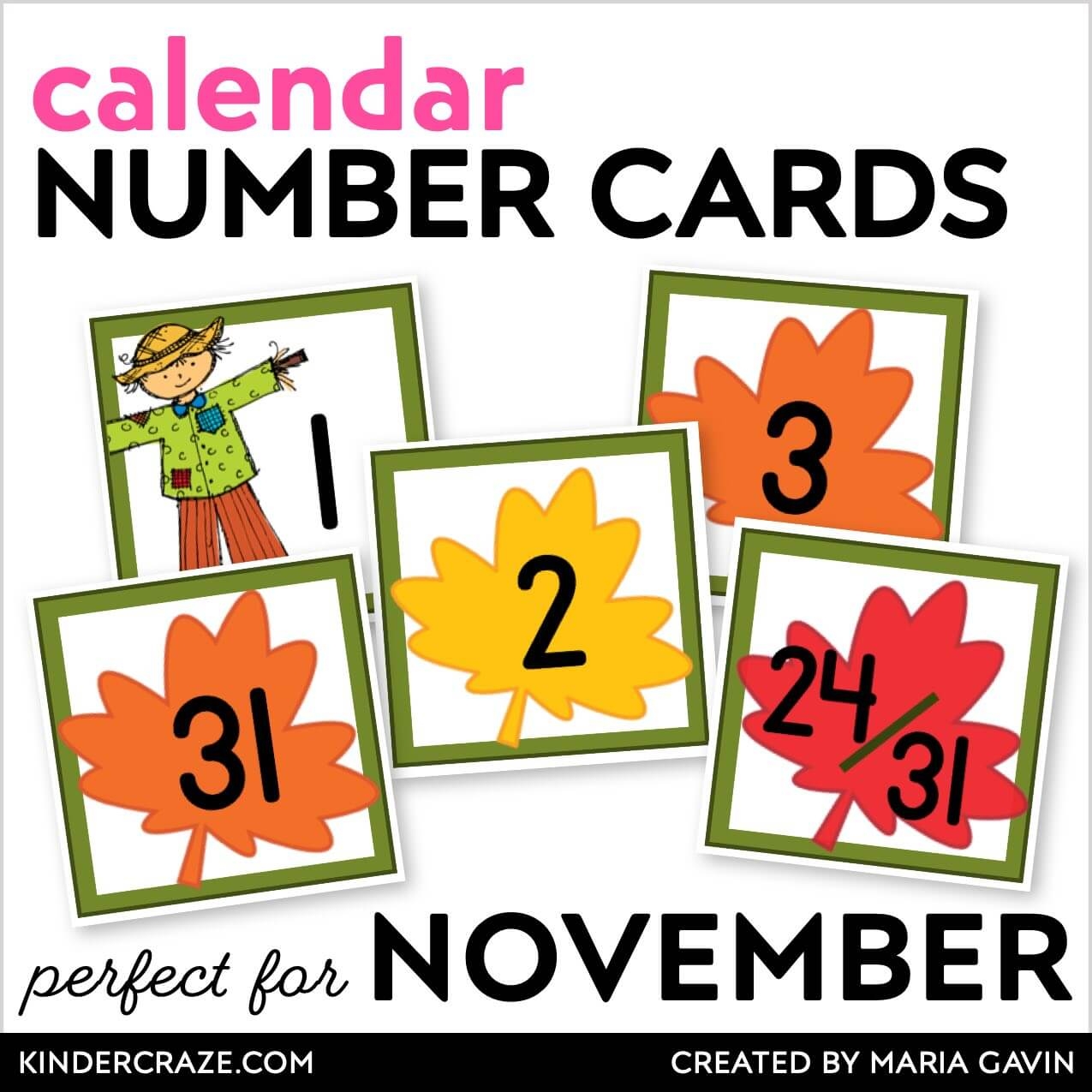 Free Printable November Calendar Numbers