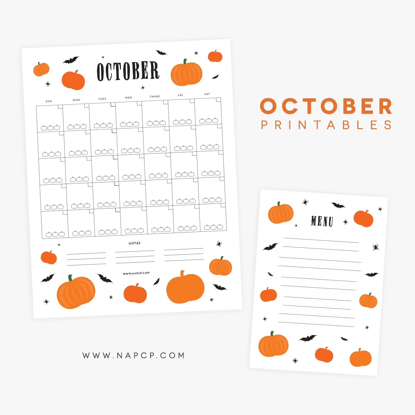 November Menu Calendar Printable