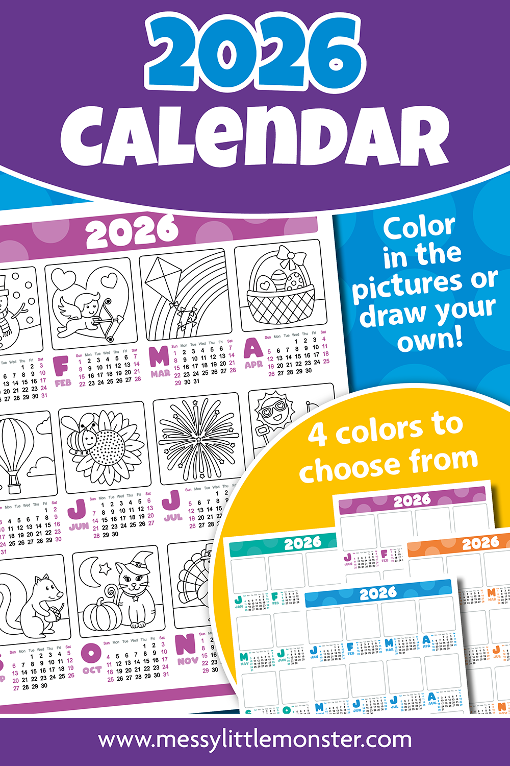 December 2026 Printable Calendar For Kids
