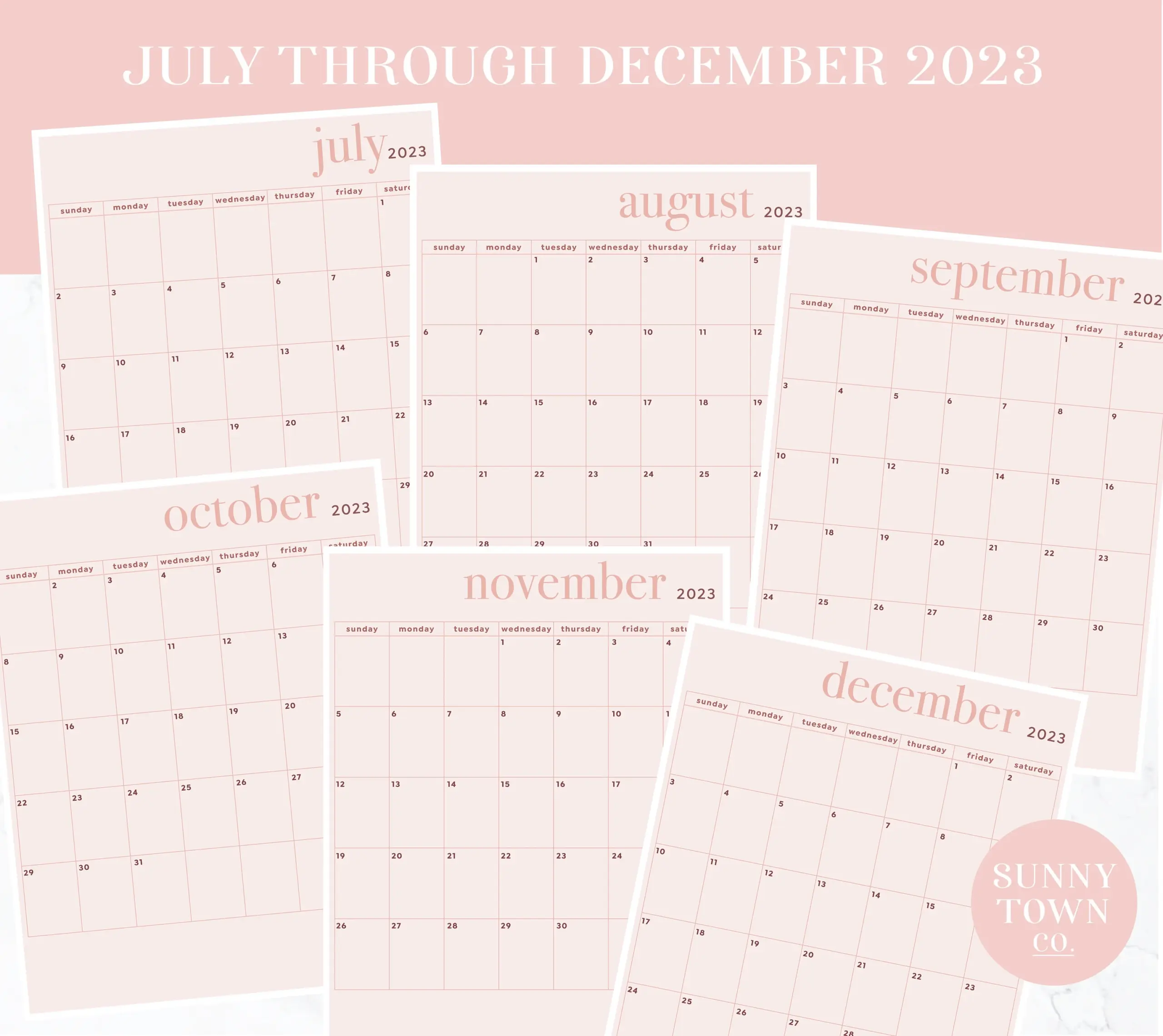 December Waterproof Printable Calendar