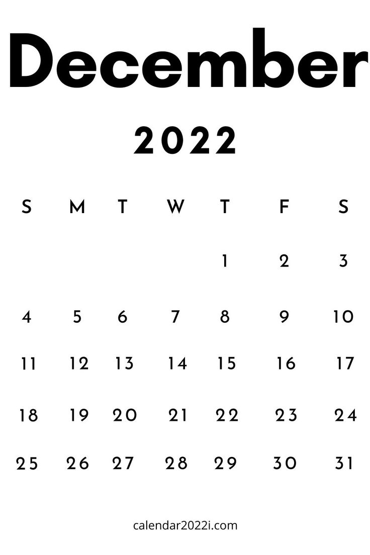 Printable December 2022 Monthly Calendar Free Download To Make 