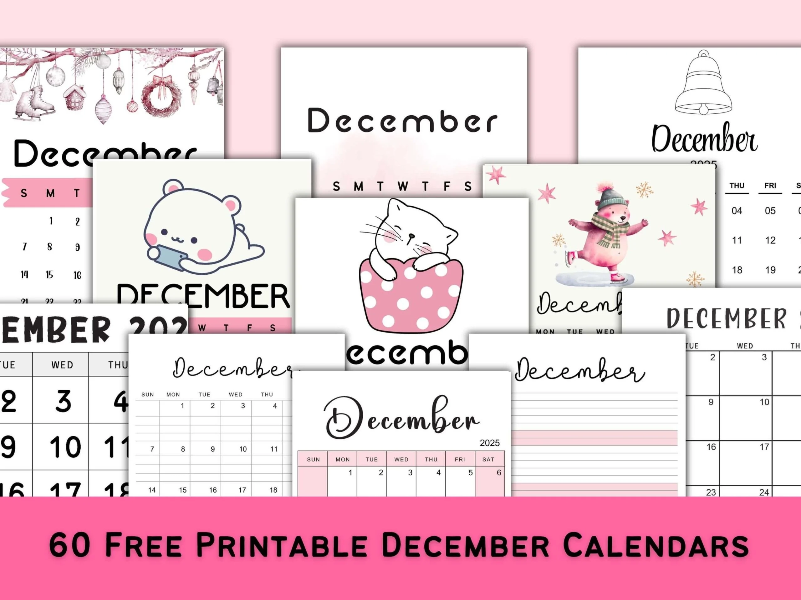 Printable December 2025 Calendars Free Pdf CalendarKart