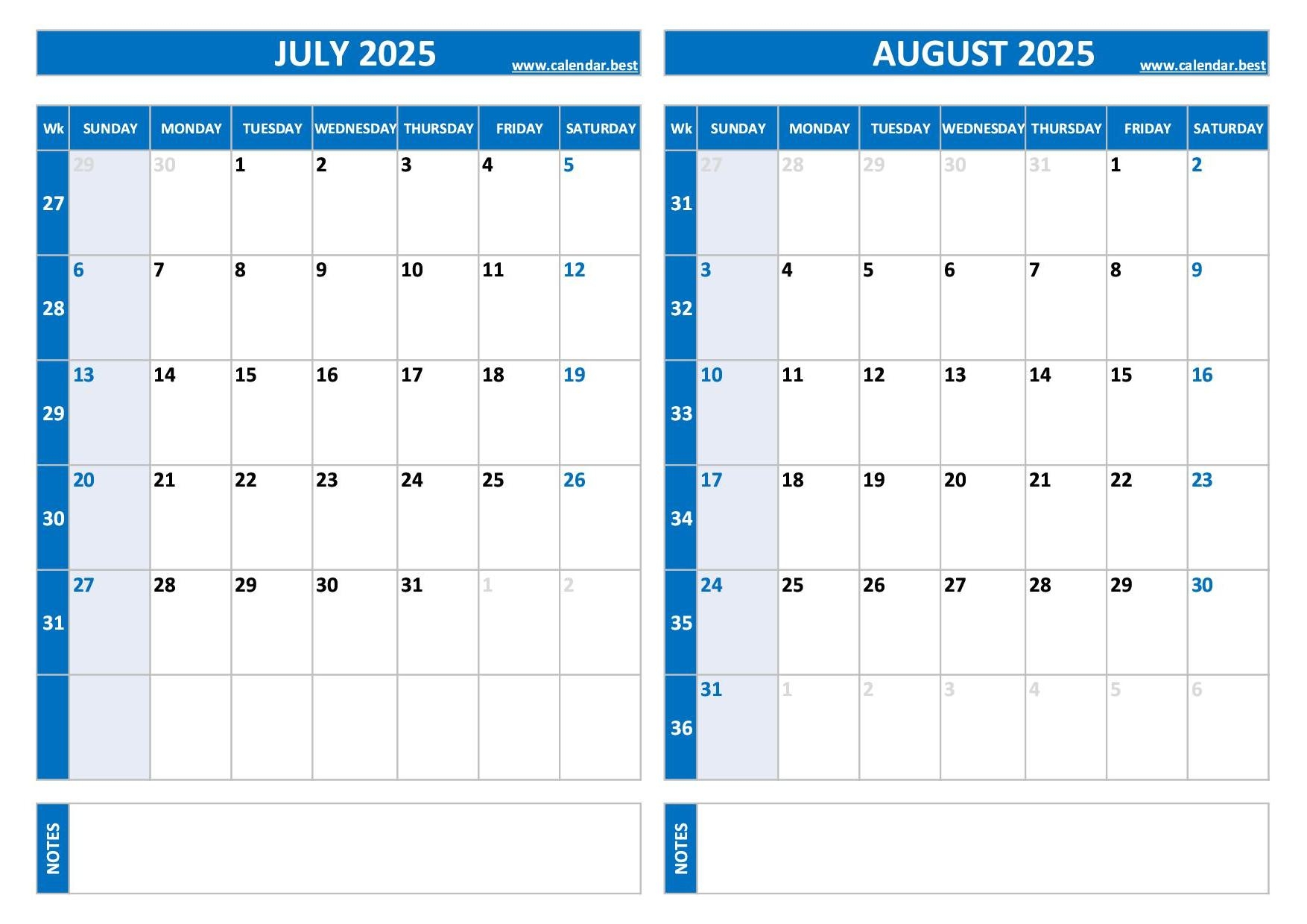 General Blue July 2025 Calendar