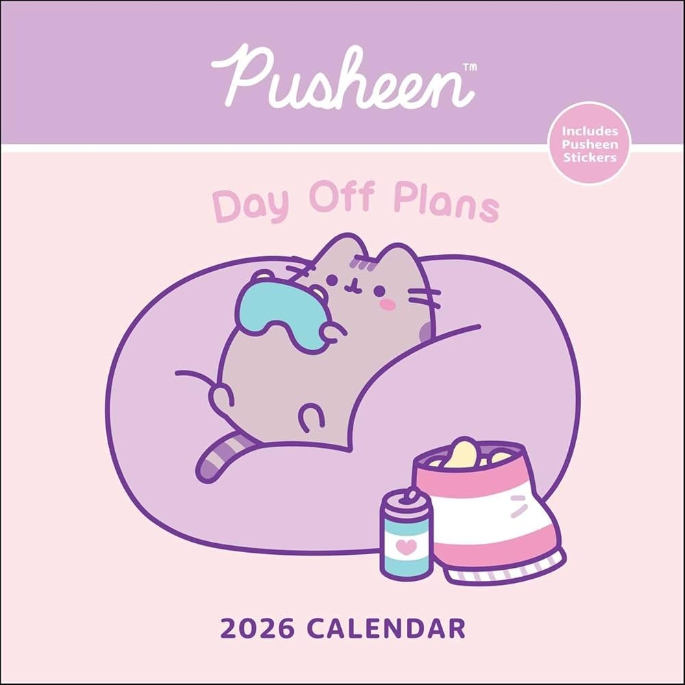 Pusheen 2026 Wall Calendar Day Off Plans Belton Claire 