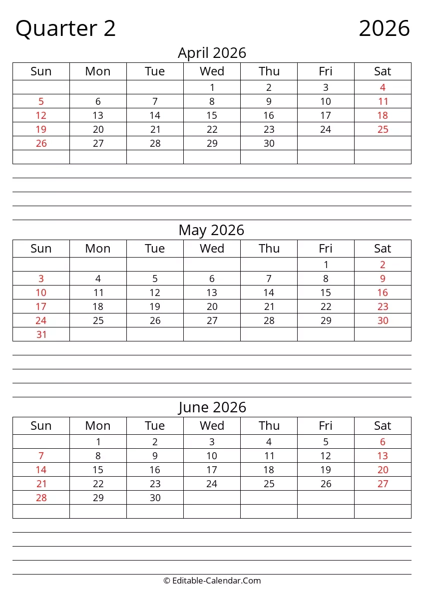 Fillable June 2026 Calendar