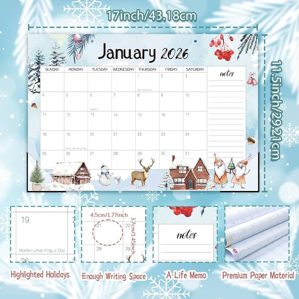 School Year Calendar 2025 2026 Desk Calendar 19 Month Planner 