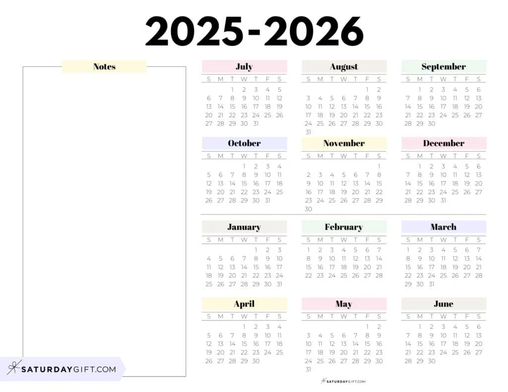 Blank 2026 And 2026 School Calendar Printable
