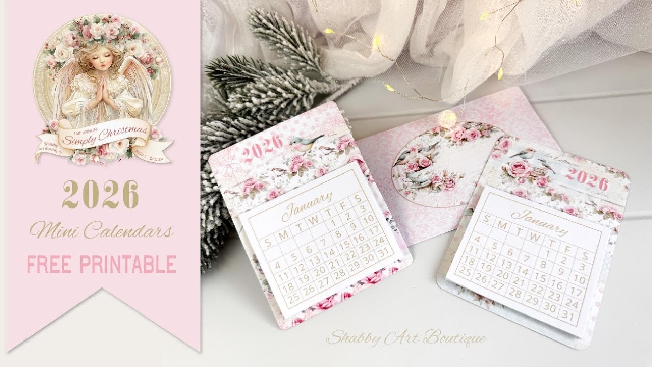 Simply Christmas Free Printable 2026 Mini Calendars